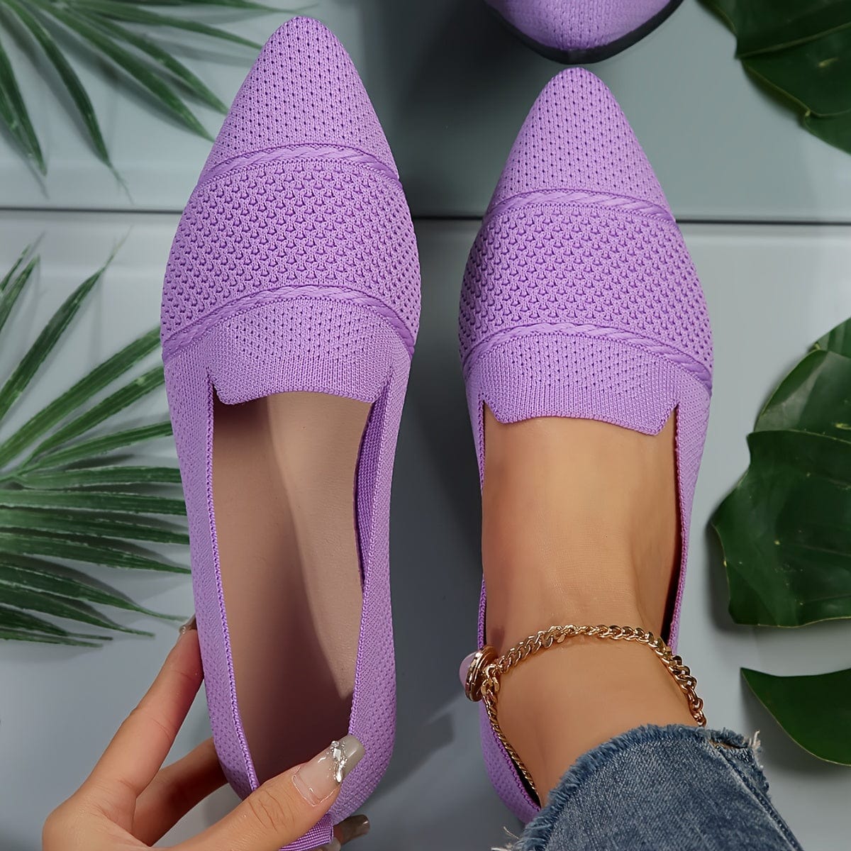 Sandra|Ballerines plates minimalistes unies pour femmes