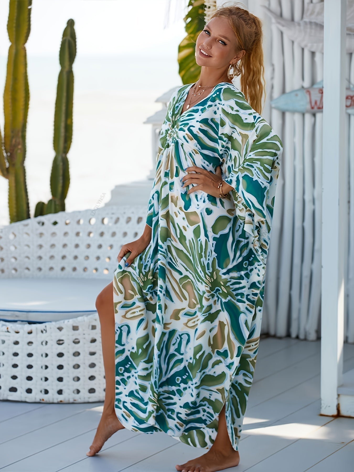 Robe Tropicale En Fibre De Bambou
