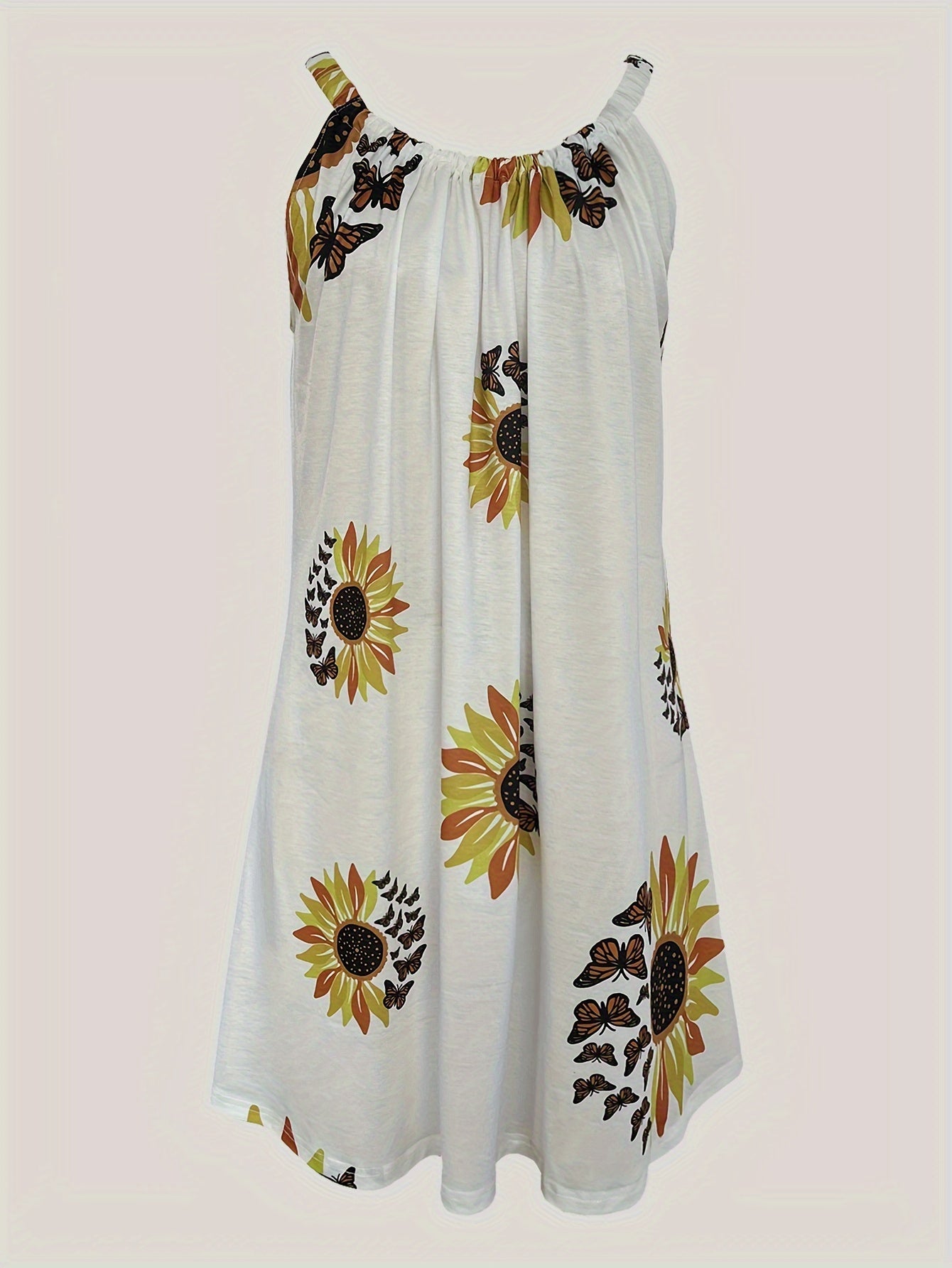 Clara|Robe d'été à bretelles motif tournesol