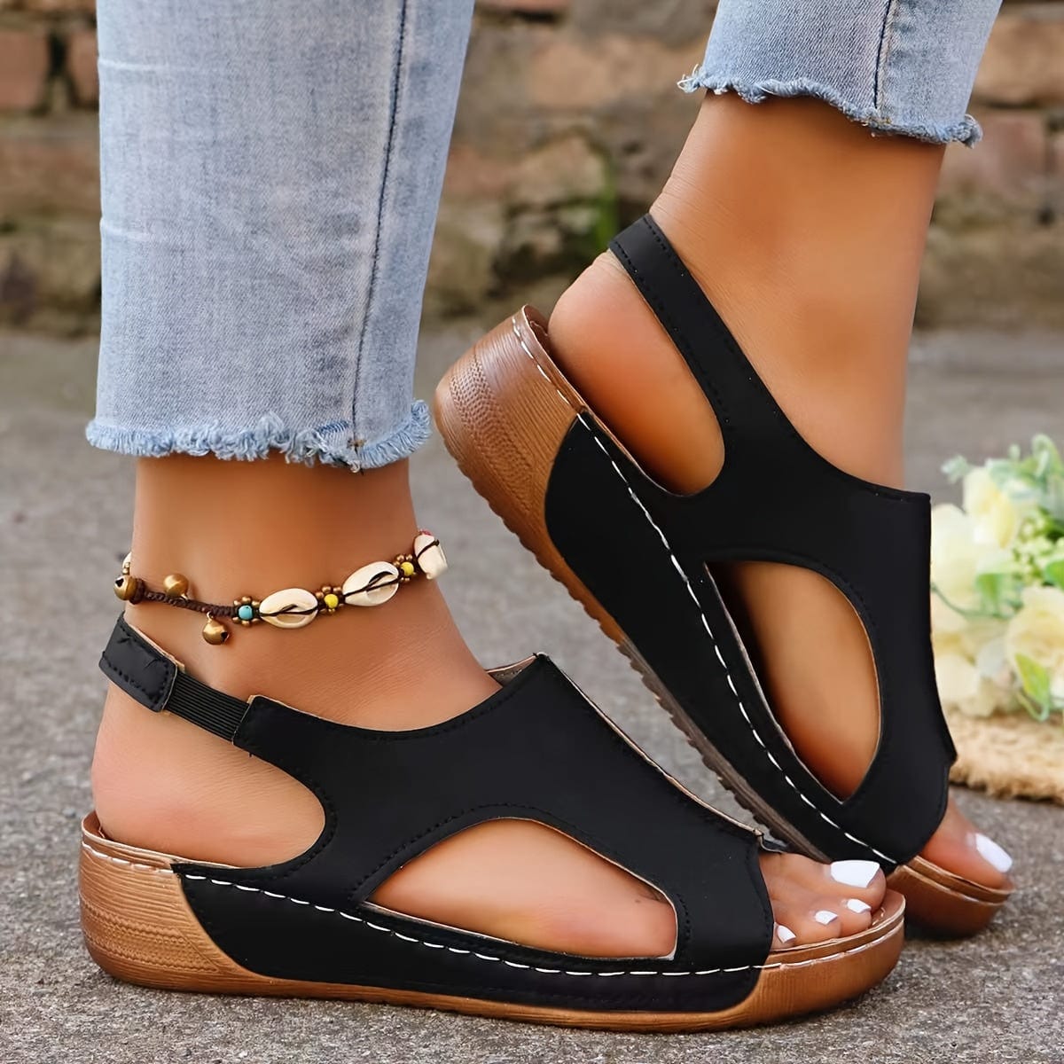 Victoire|Sandales compensées confortables et chic