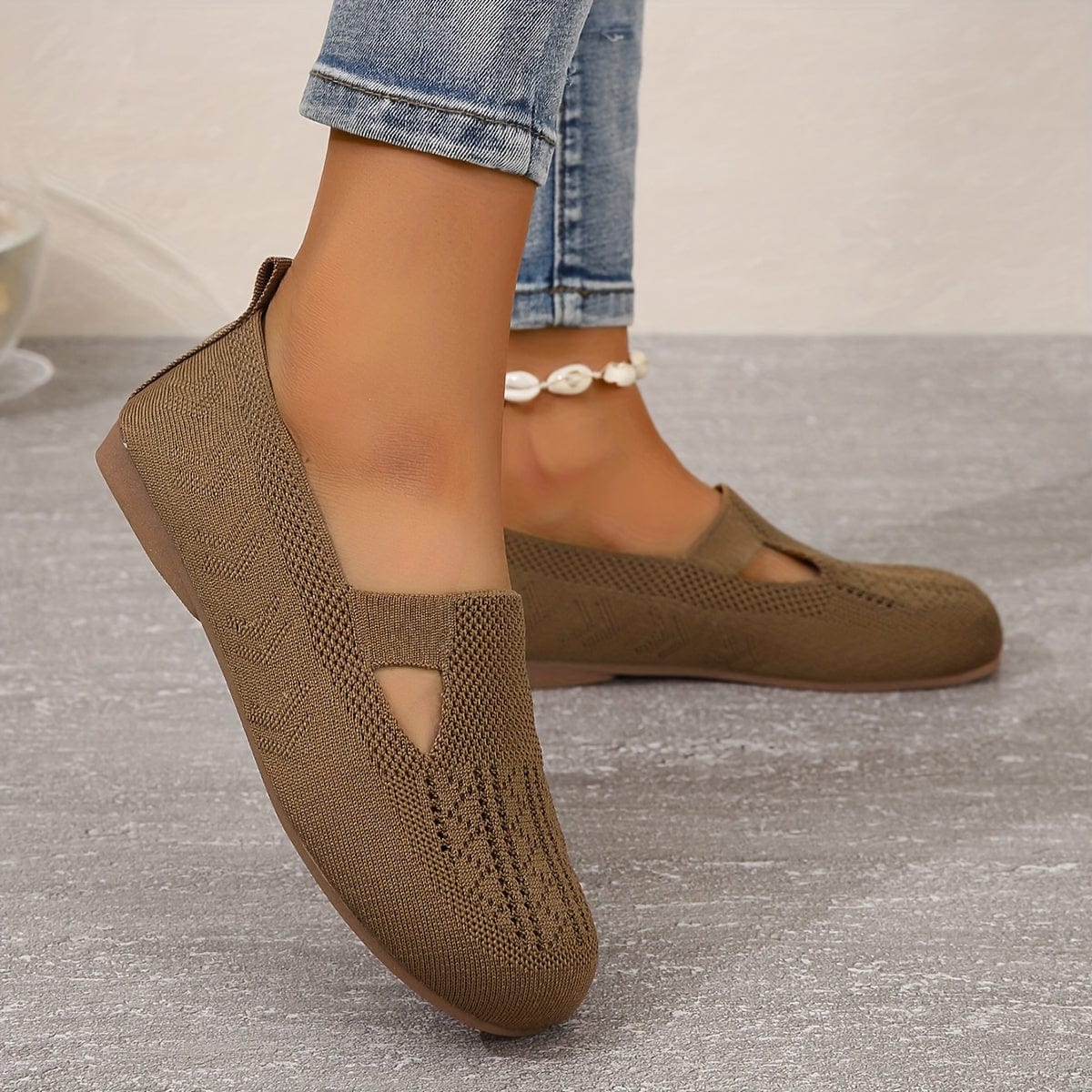 Elodie|Chaussures plates tricotées pour femmes