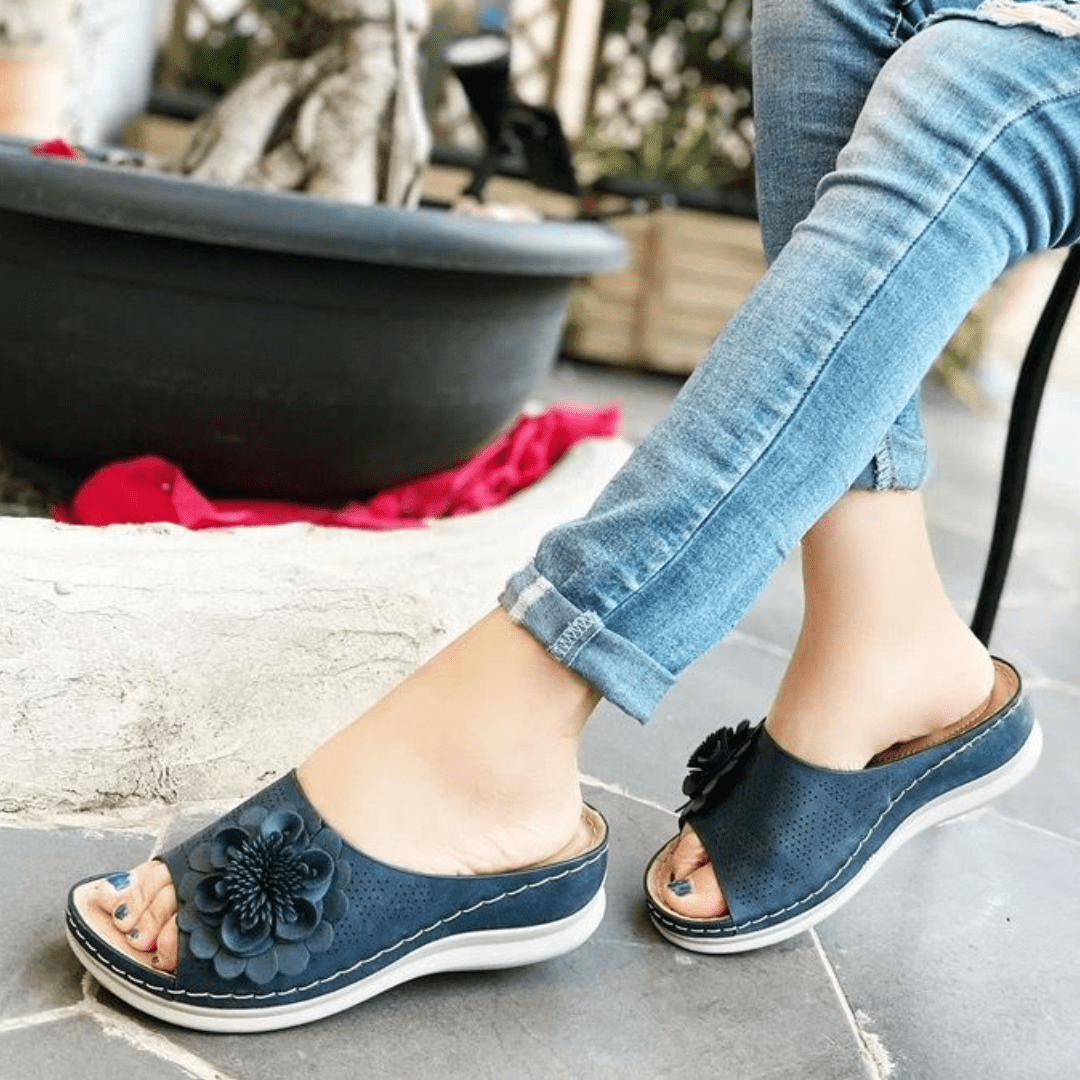 Victoire|Sandale Confort avec Fleur
