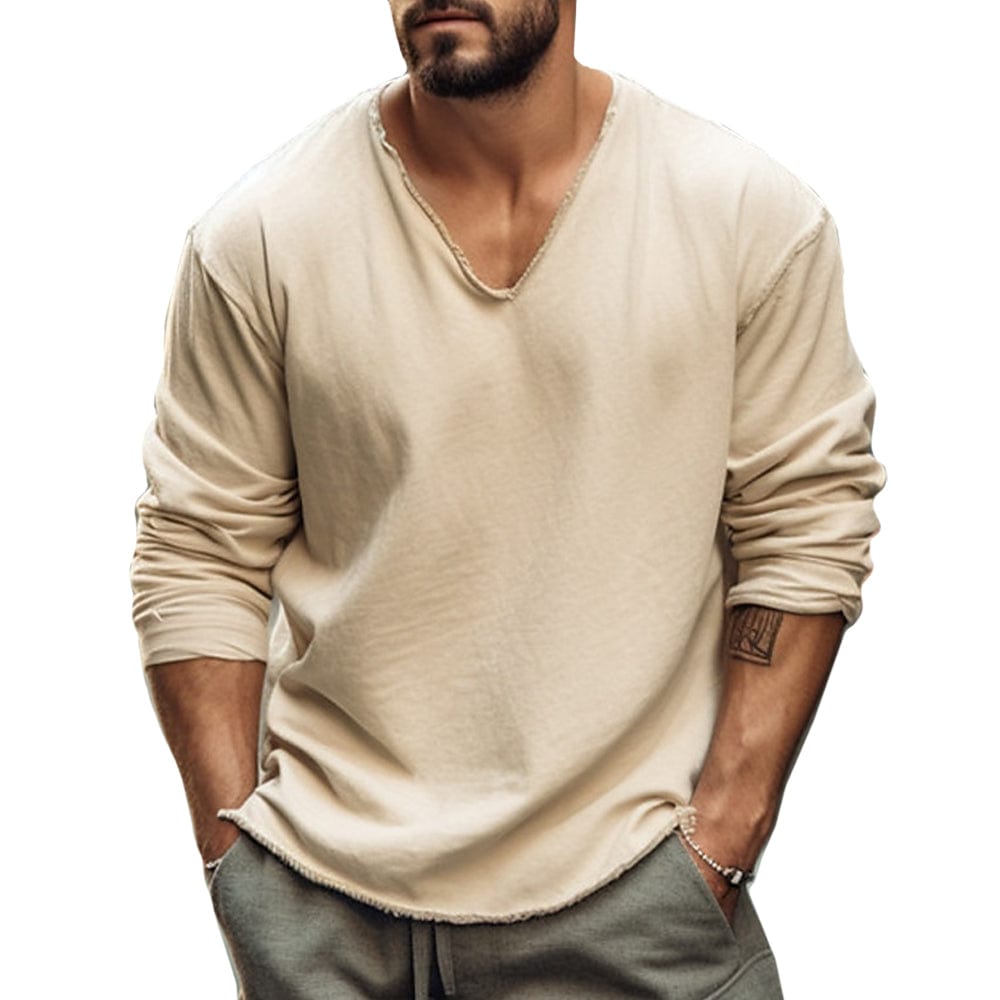 Yanis|Élégance en V : Pull à manches longues