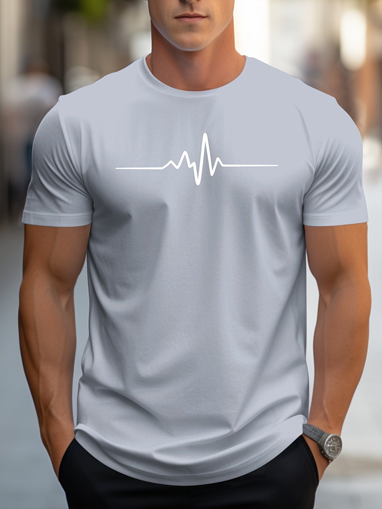 Paul|T-shirt col rond et manches courtes décontracté