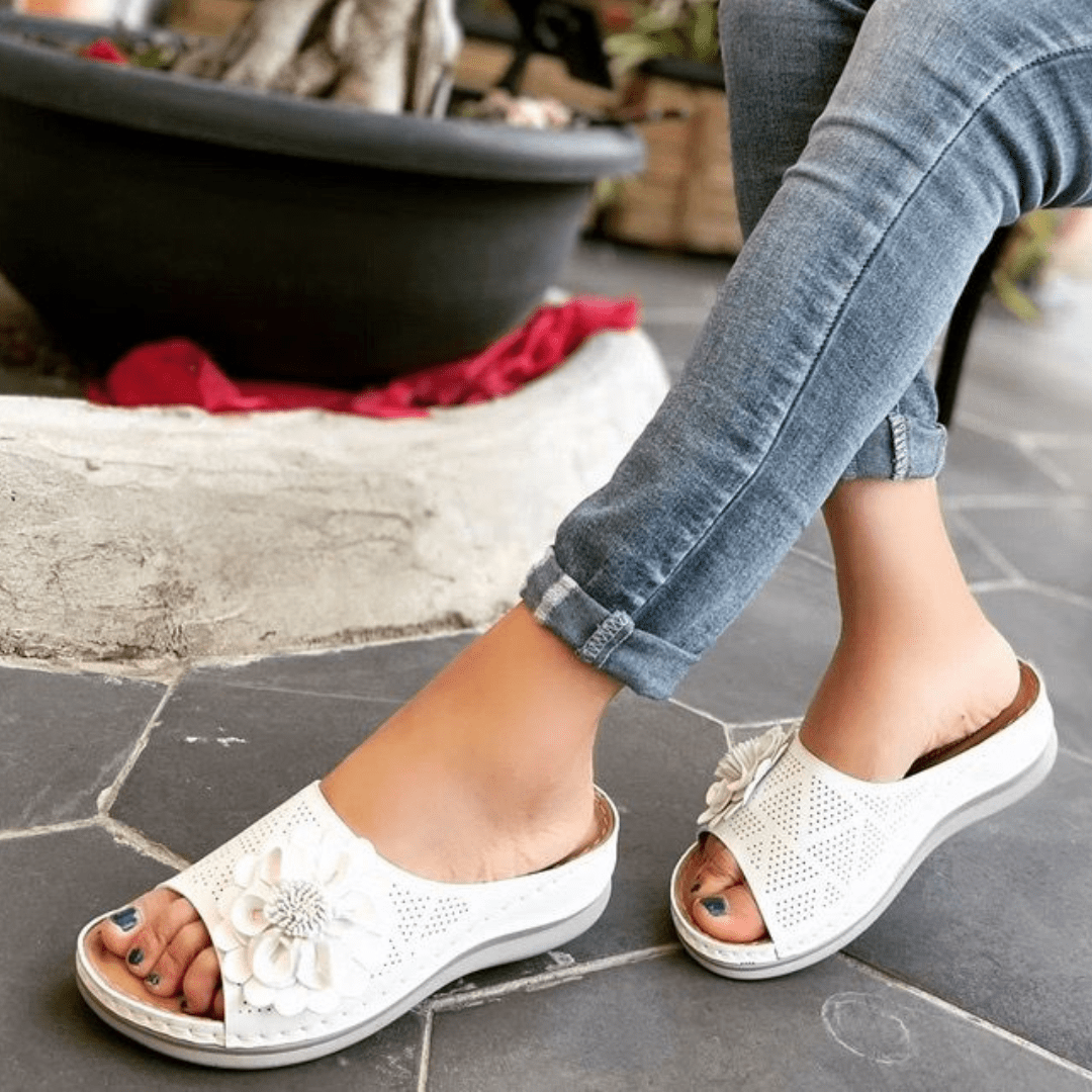 Victoire|Sandale Confort avec Fleur