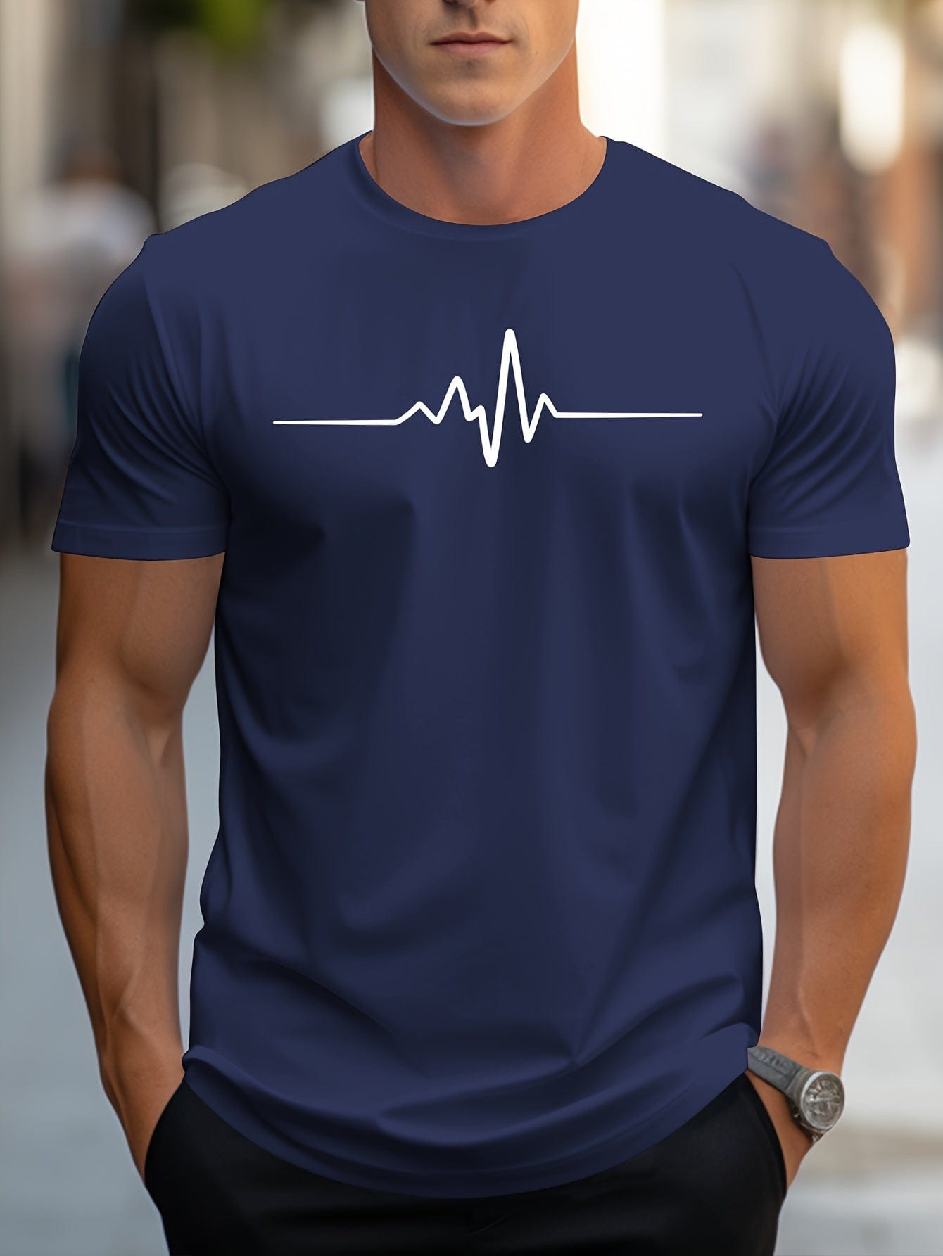 Paul|T-shirt col rond et manches courtes décontracté