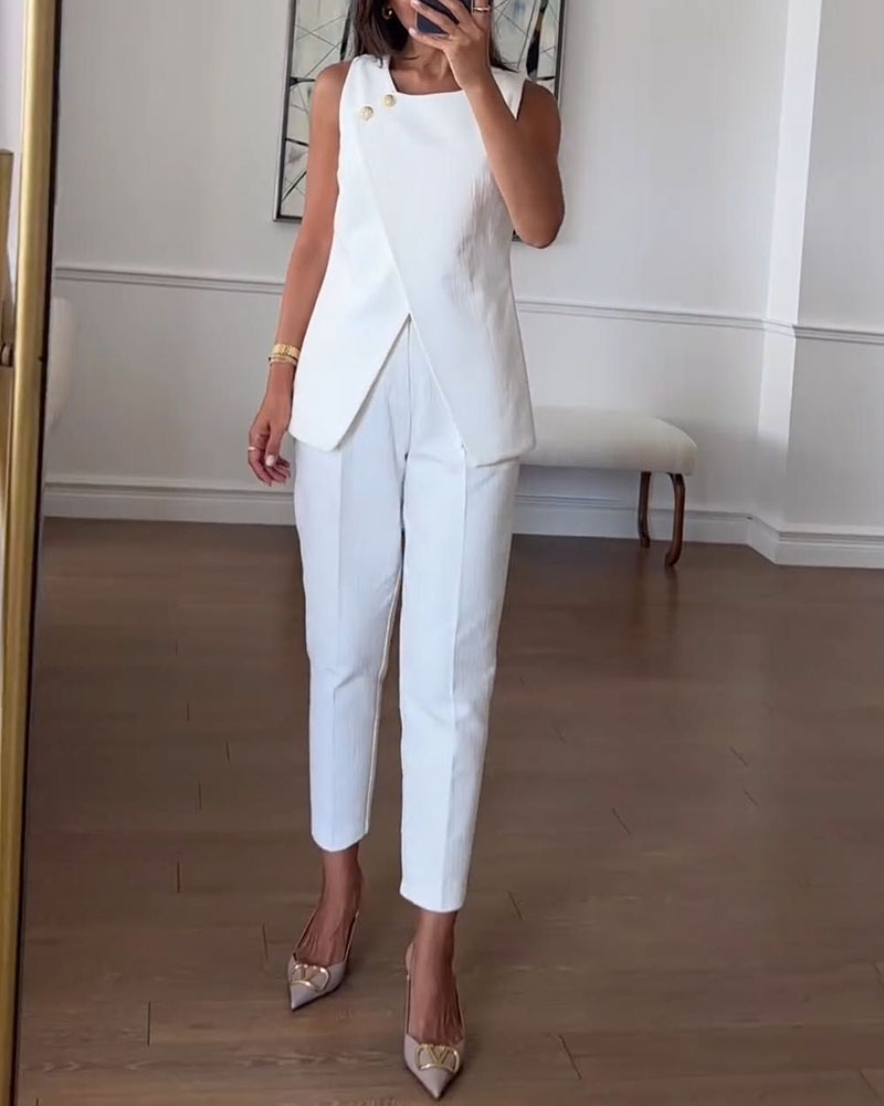 Maëva|Ensemble deux pièces gilet et pantalon