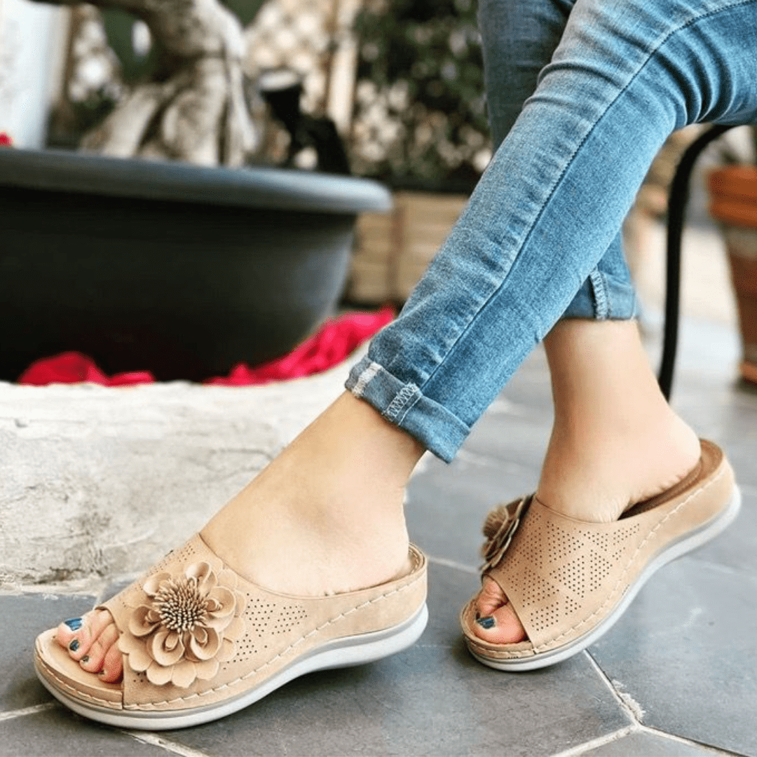 Victoire|Sandale Confort avec Fleur