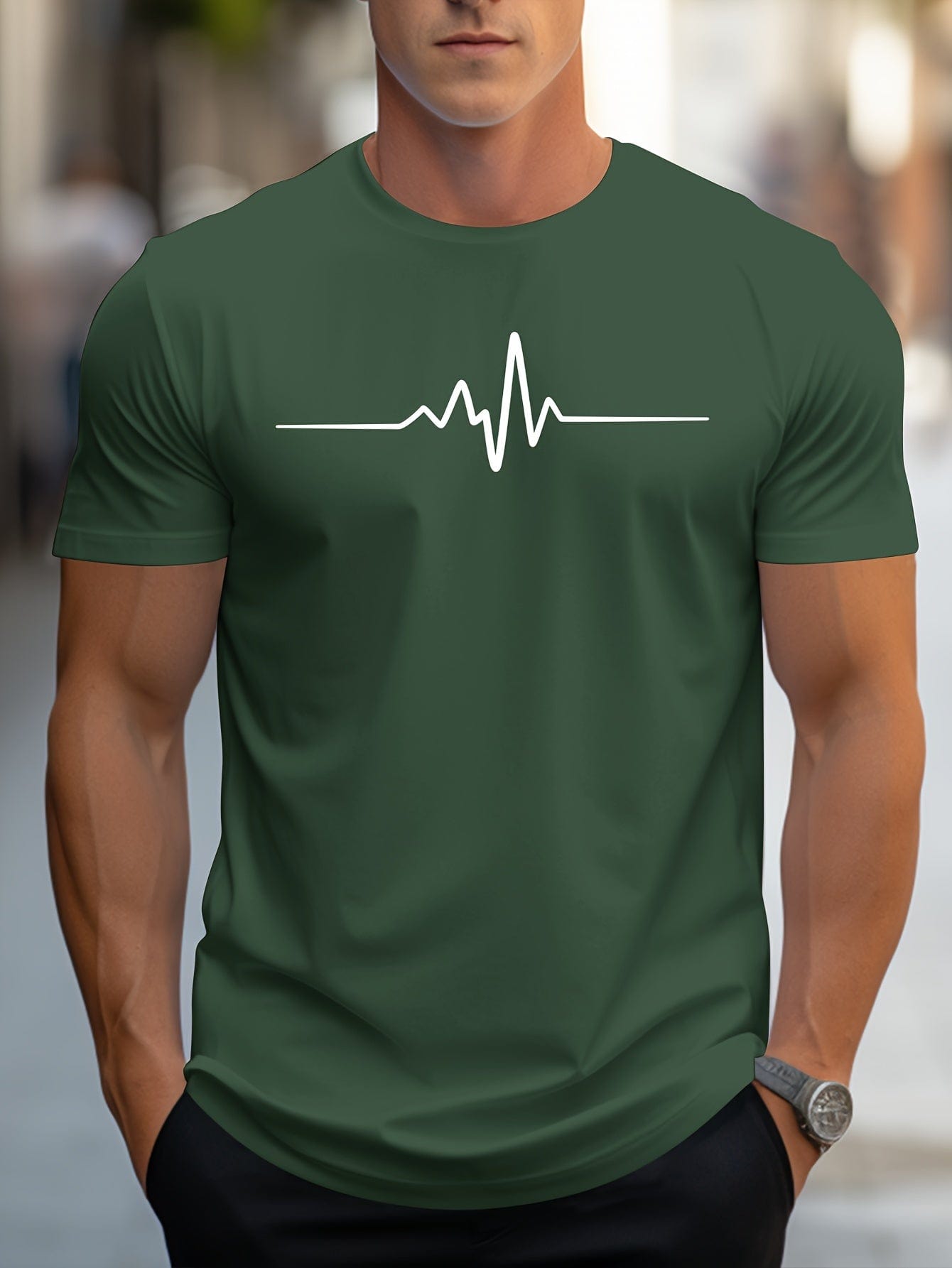 Paul|T-shirt col rond et manches courtes décontracté