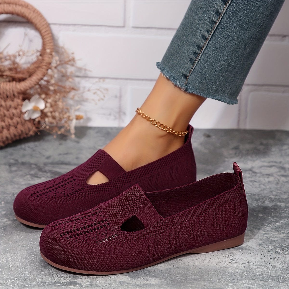 Elodie|Chaussures plates tricotées pour femmes