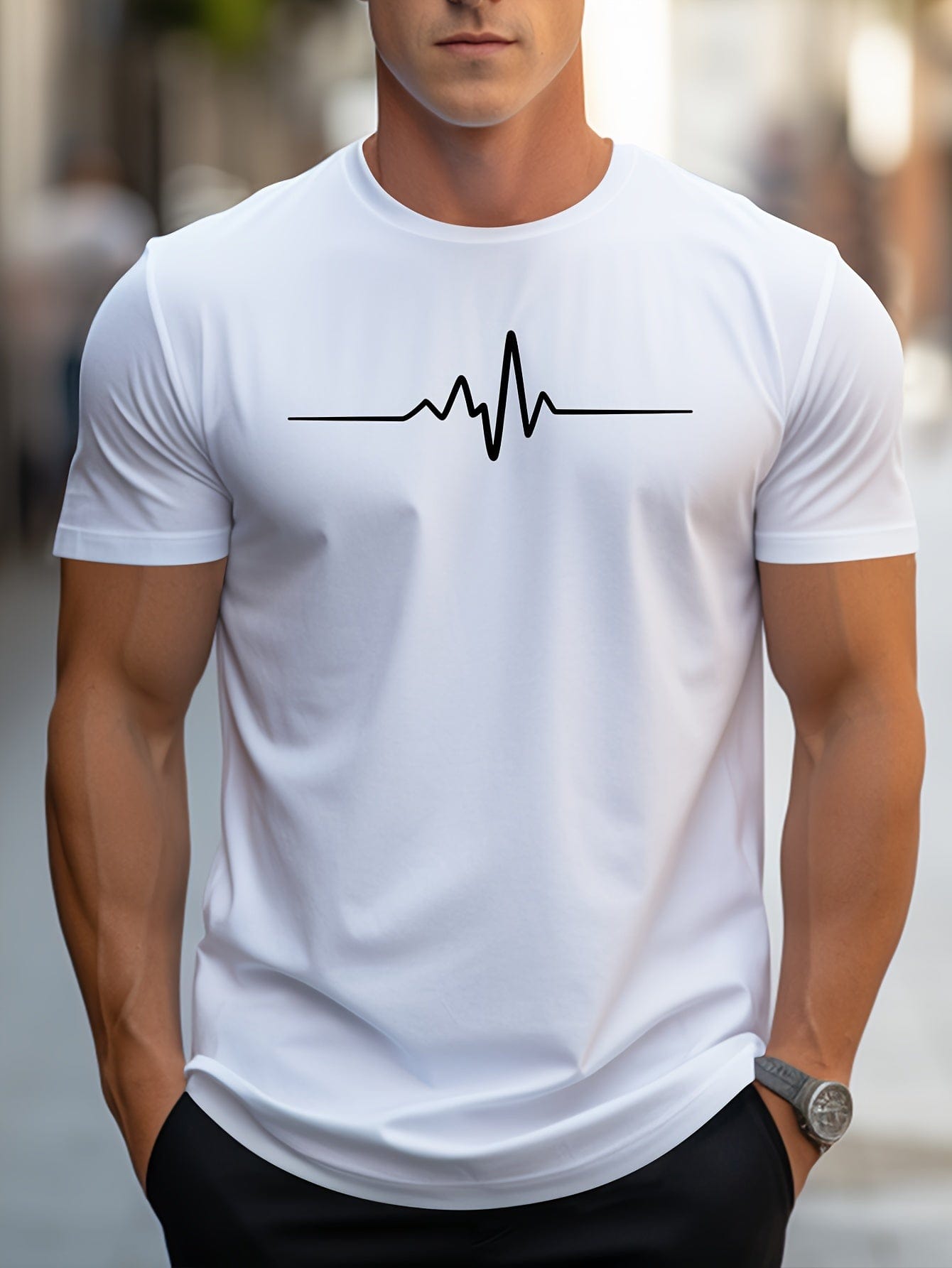 Paul|T-shirt col rond et manches courtes décontracté