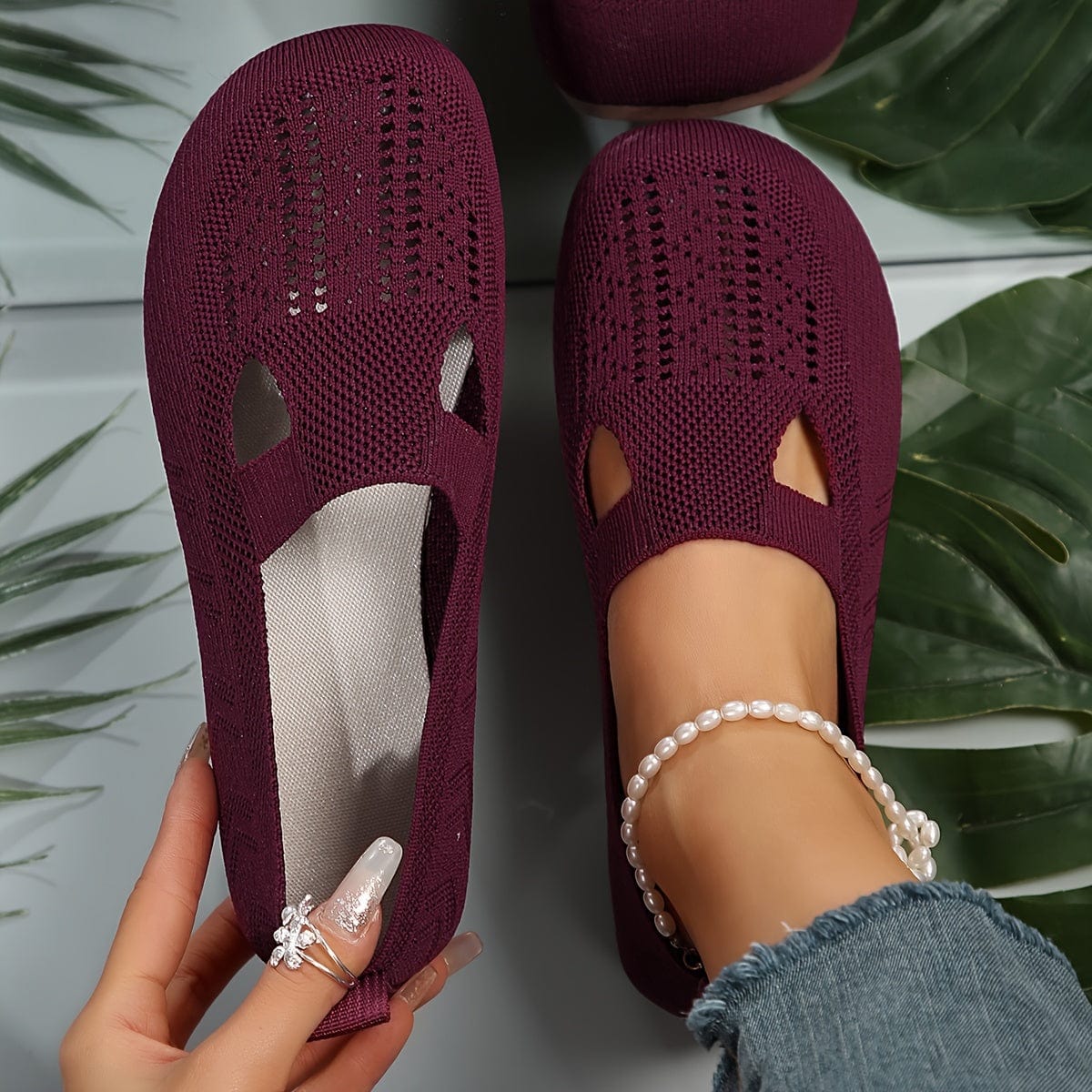 Elodie|Chaussures plates tricotées pour femmes