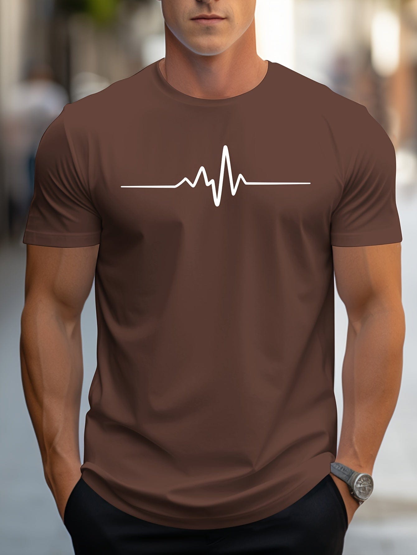 Paul|T-shirt col rond et manches courtes décontracté
