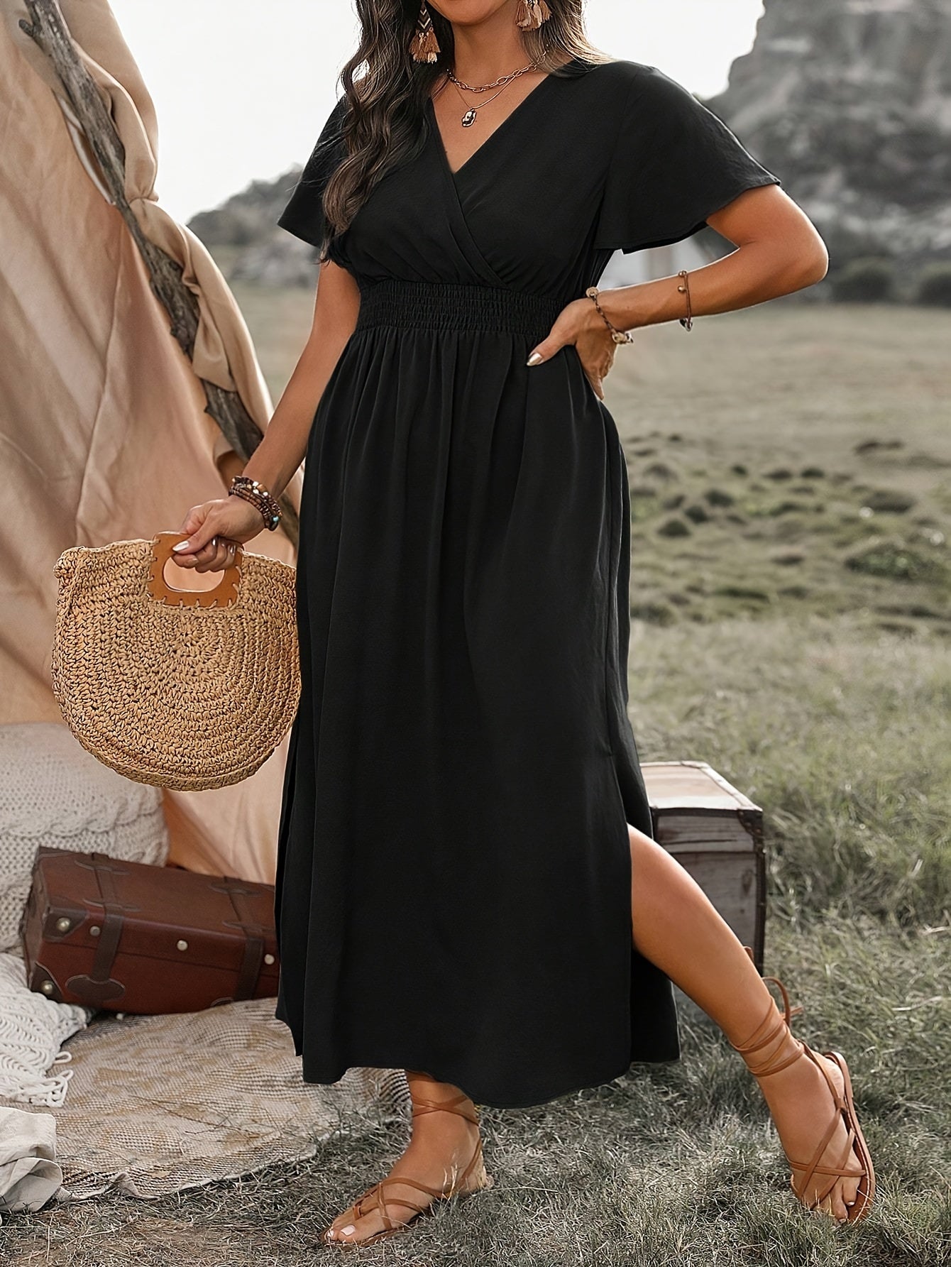 Isabelle|Robe Chic Grande Taille à Col en V
