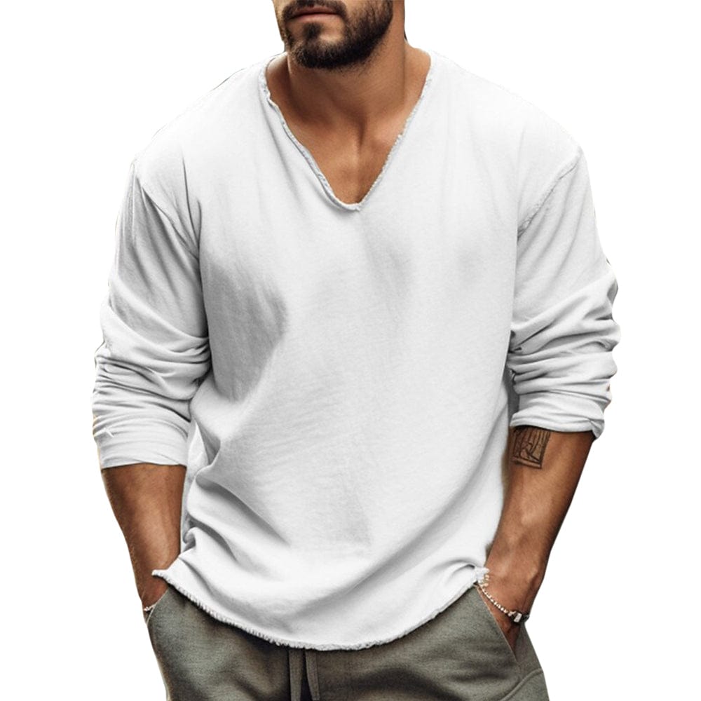 Yanis|Élégance en V : Pull à manches longues