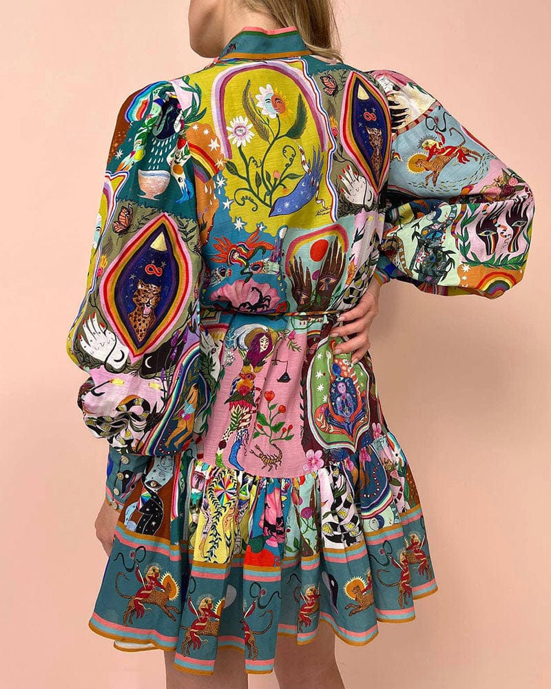 Tamara|Robe Imprimée à Lacets