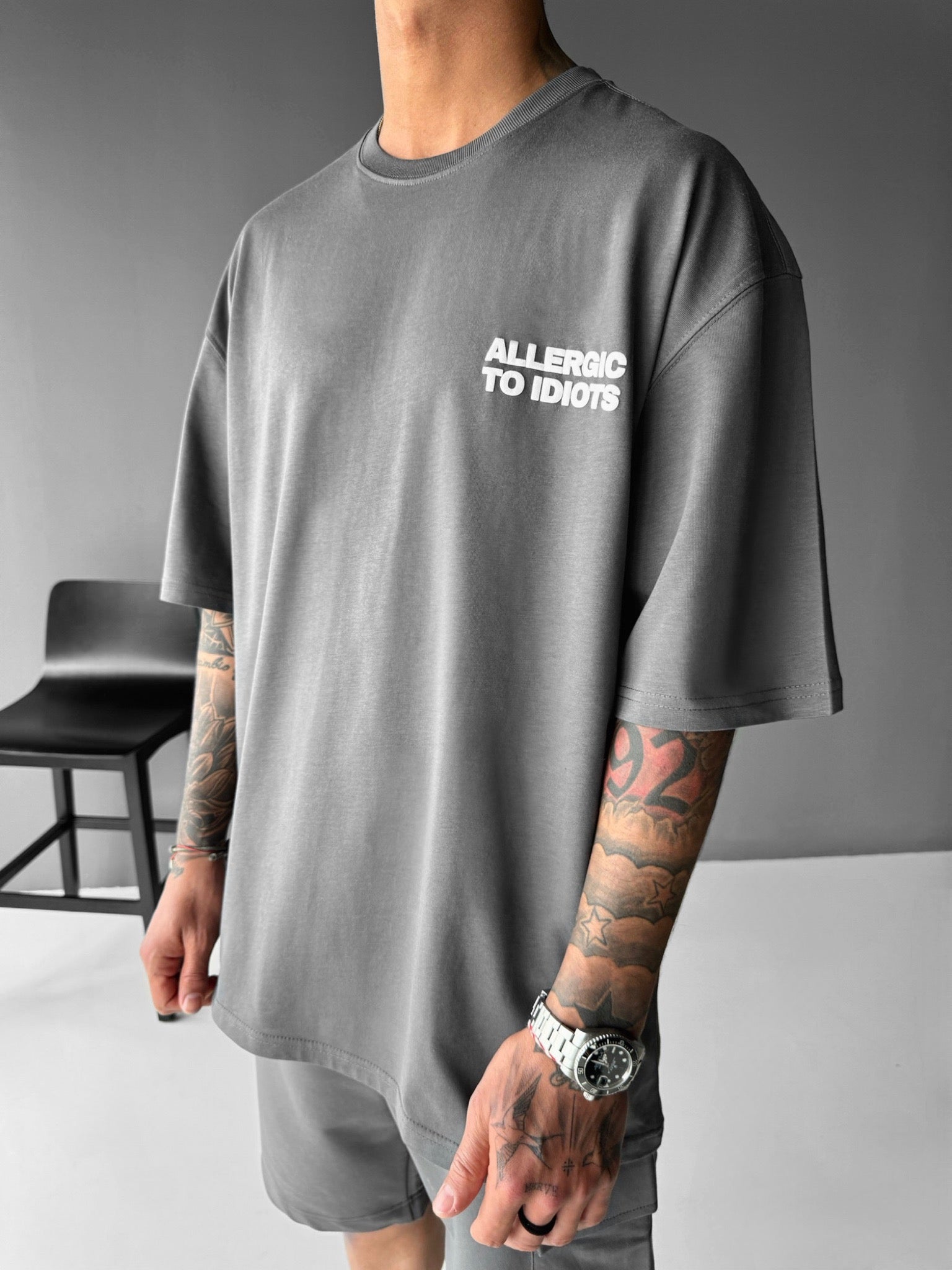 Oversize Statement T-shirt - Anthracite