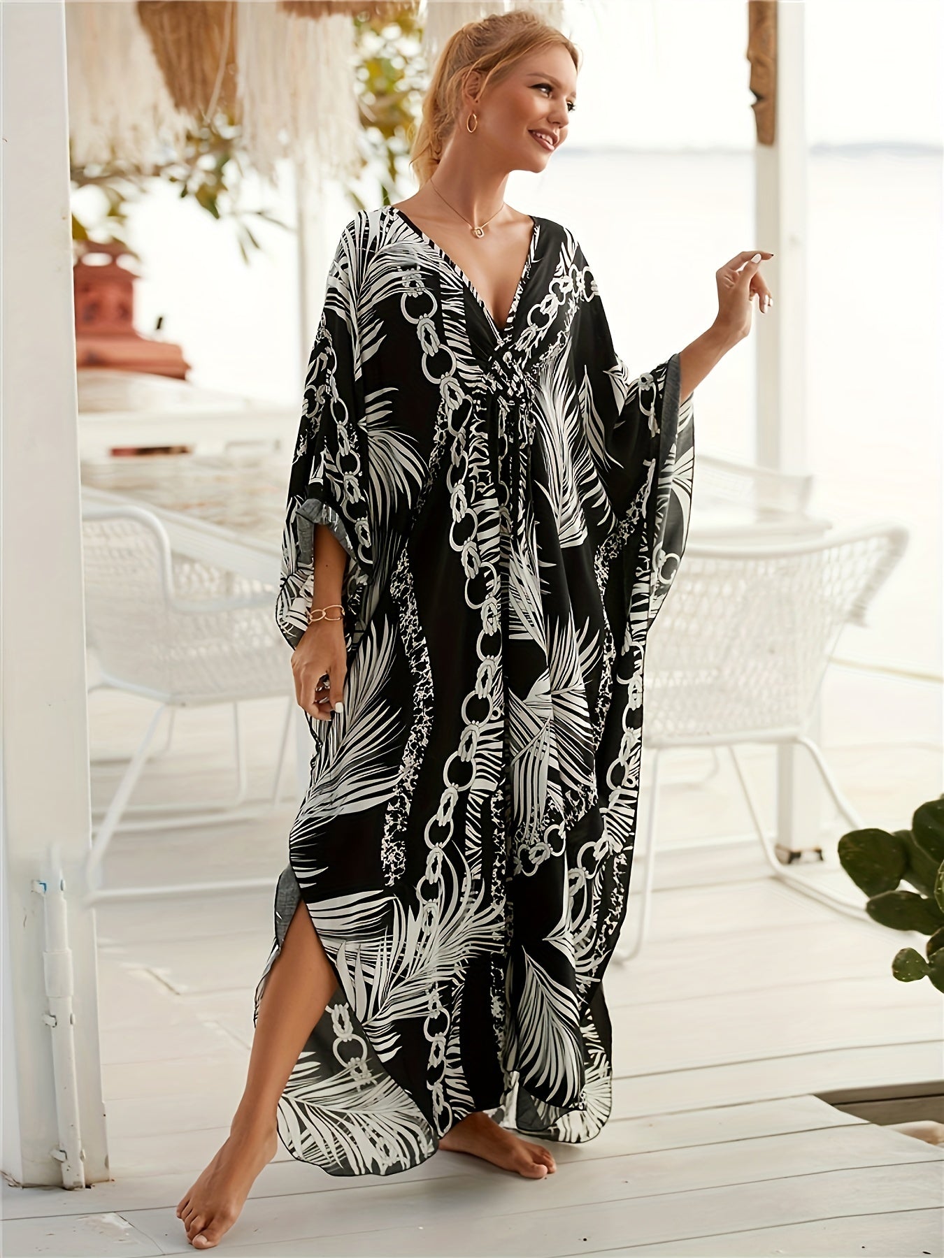 Robe Tropicale En Fibre De Bambou