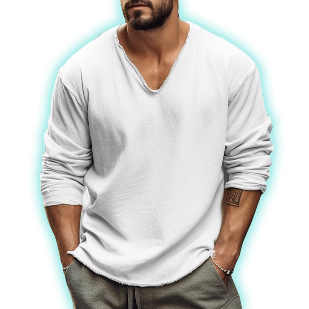 Yanis|Élégance en V : Pull à manches longues