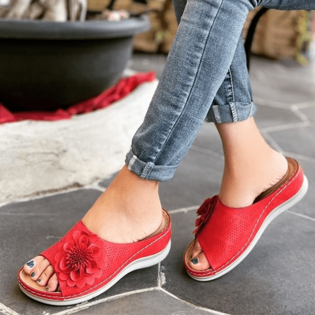 Victoire|Sandale Confort avec Fleur