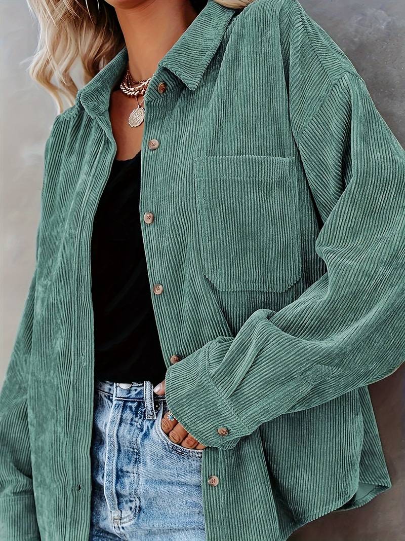 Brenda|Chemise en velours côtelé vintage