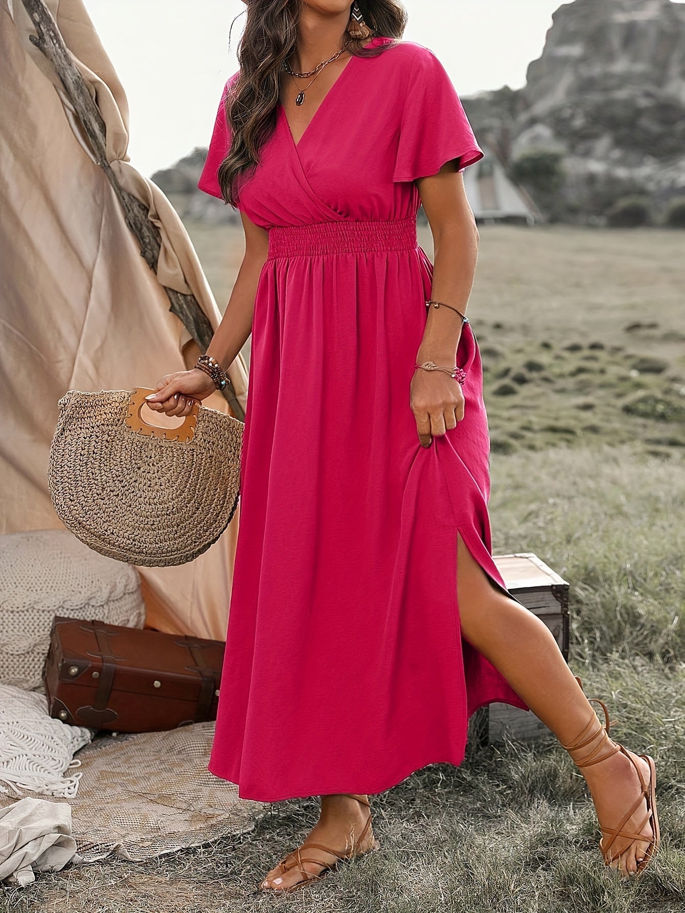 Isabelle|Robe Chic Grande Taille à Col en V