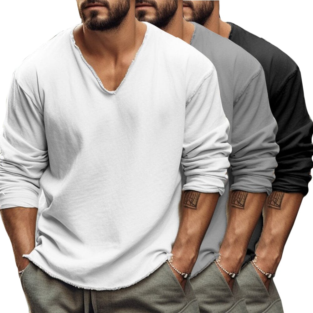 Yanis|Élégance en V : Pull à manches longues