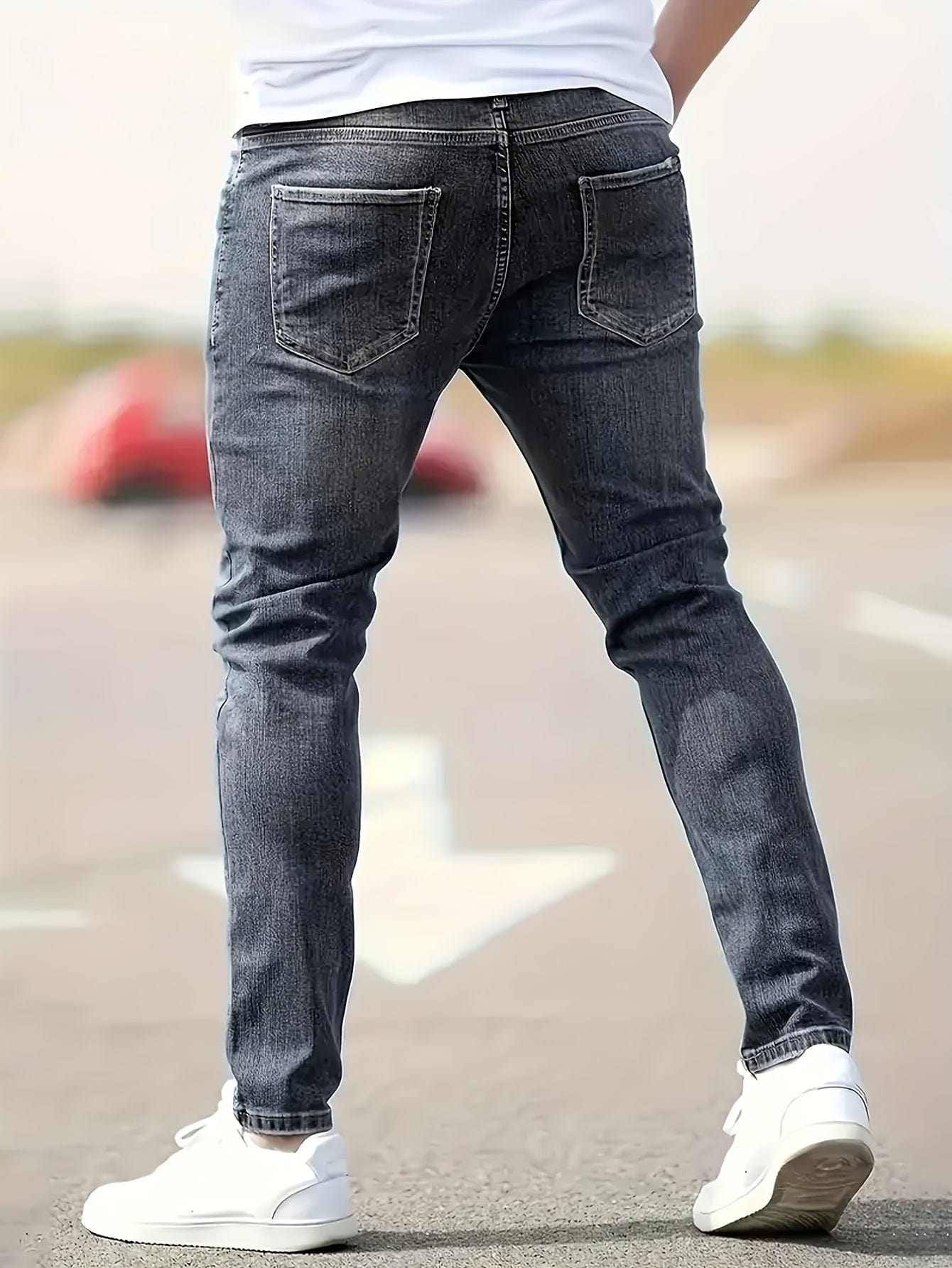 Alex|Jean slim extensible pour homme - Style déchiré