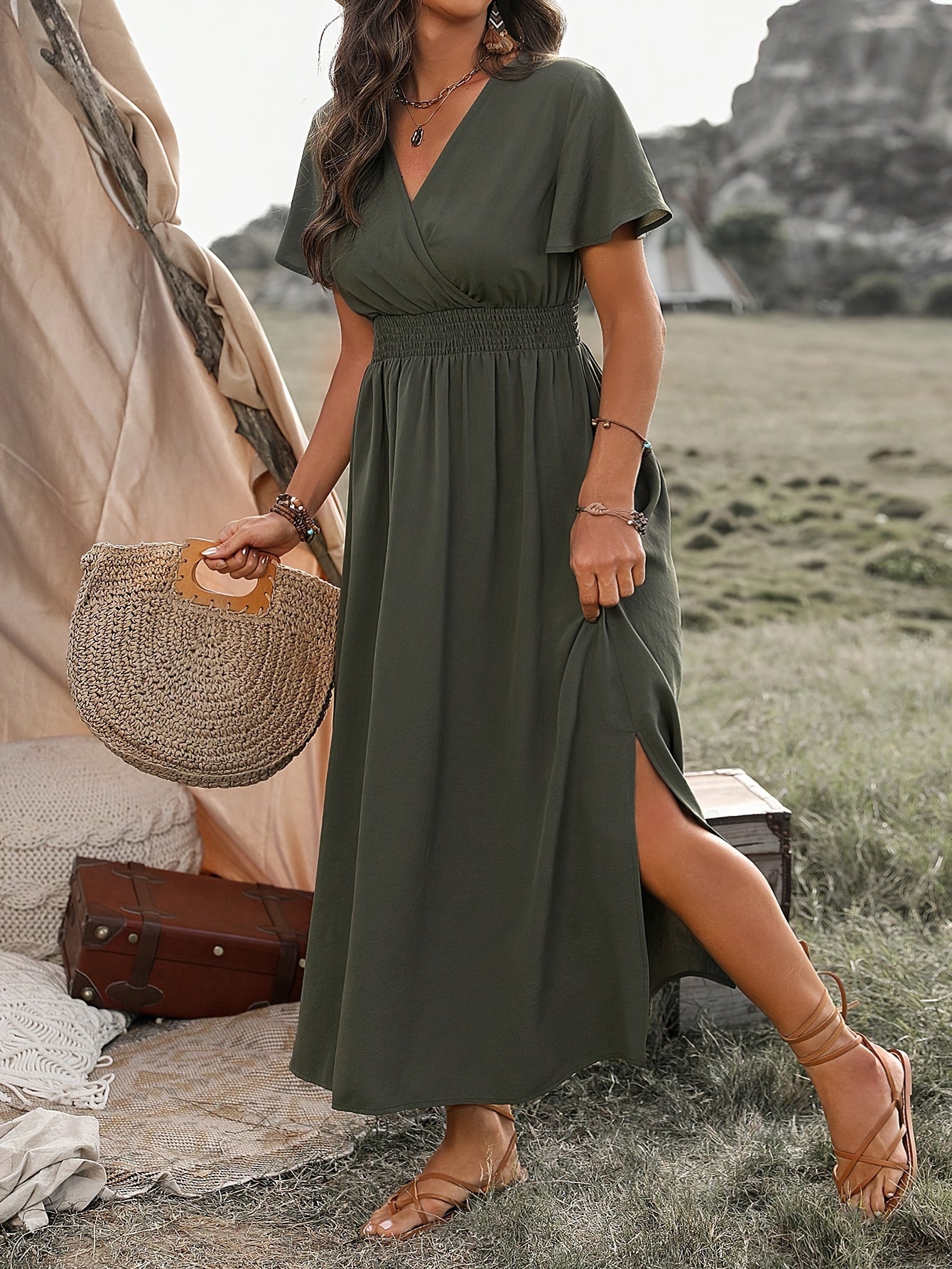 Isabelle|Robe Chic Grande Taille à Col en V