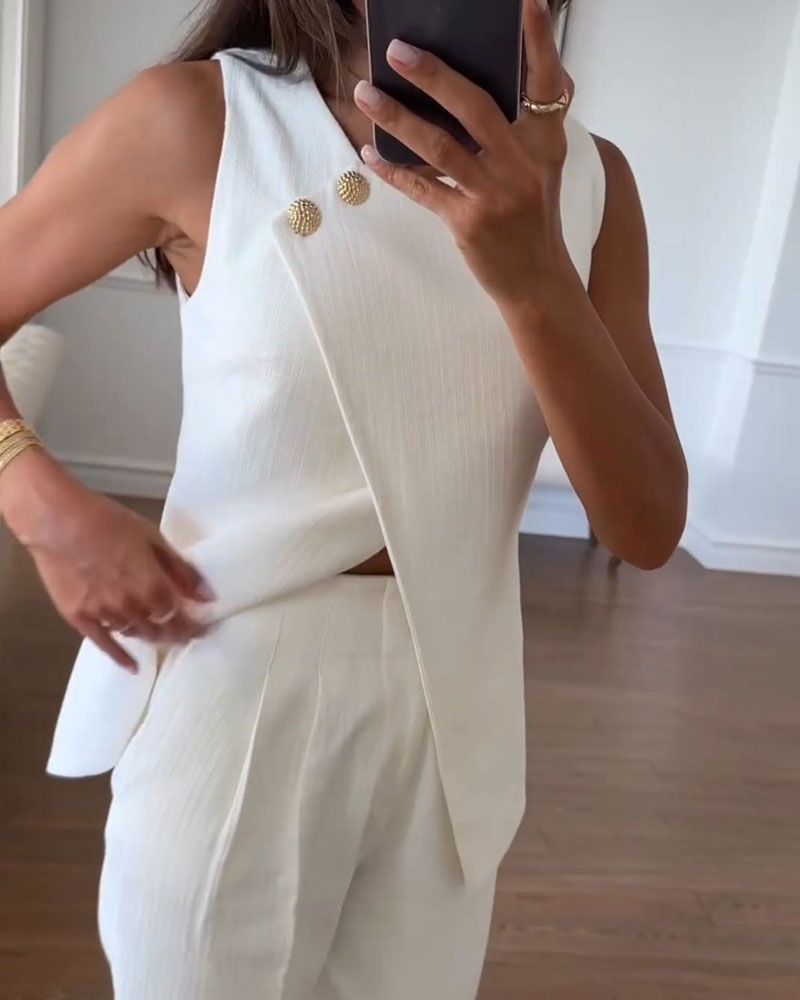 Maëva|Ensemble deux pièces gilet et pantalon