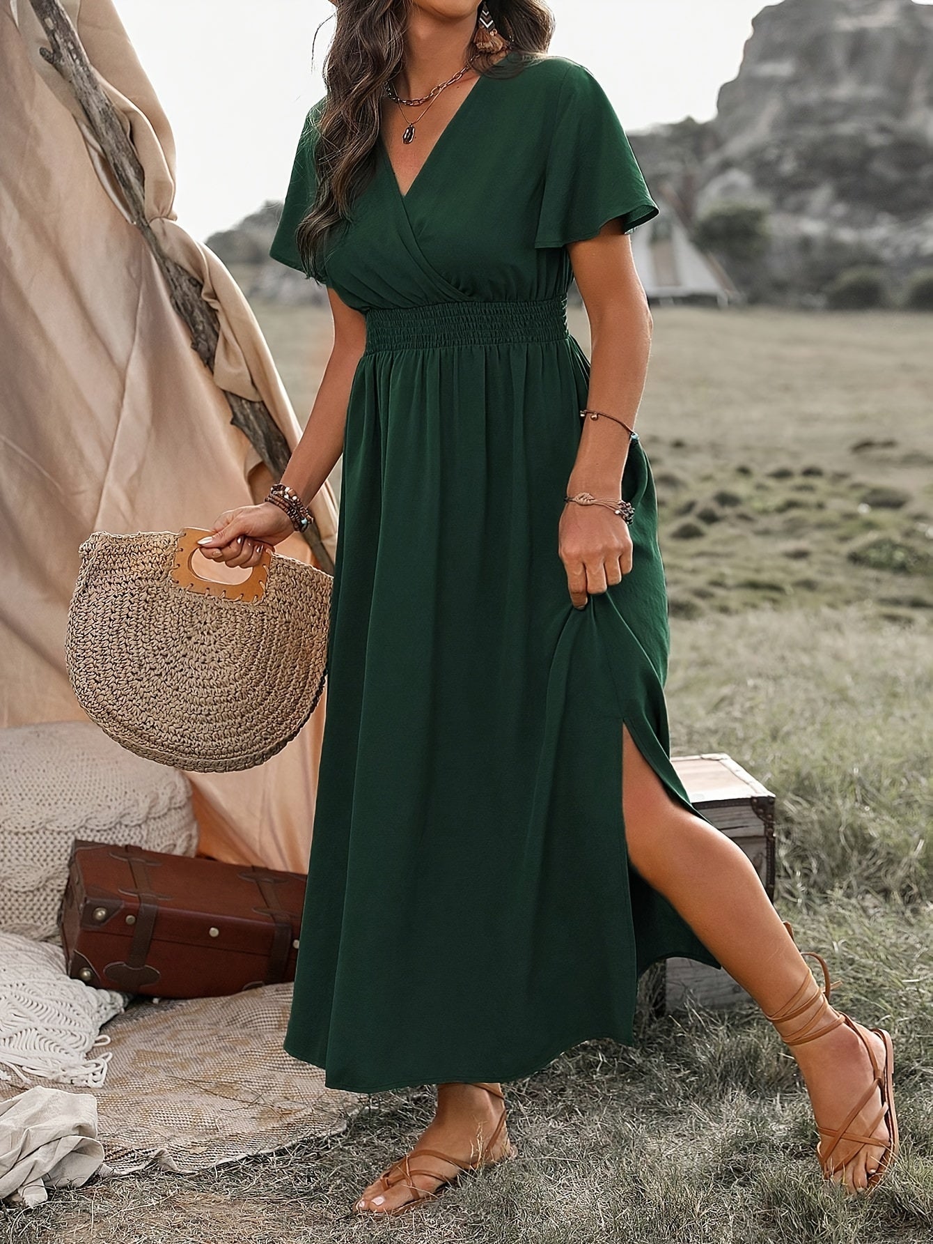 Isabelle|Robe Chic Grande Taille à Col en V