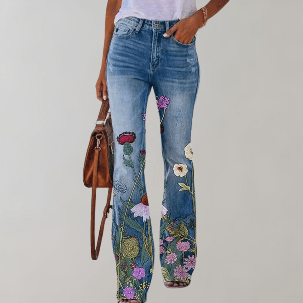 Frida|Superbe pantalon évasé avec boutonnière