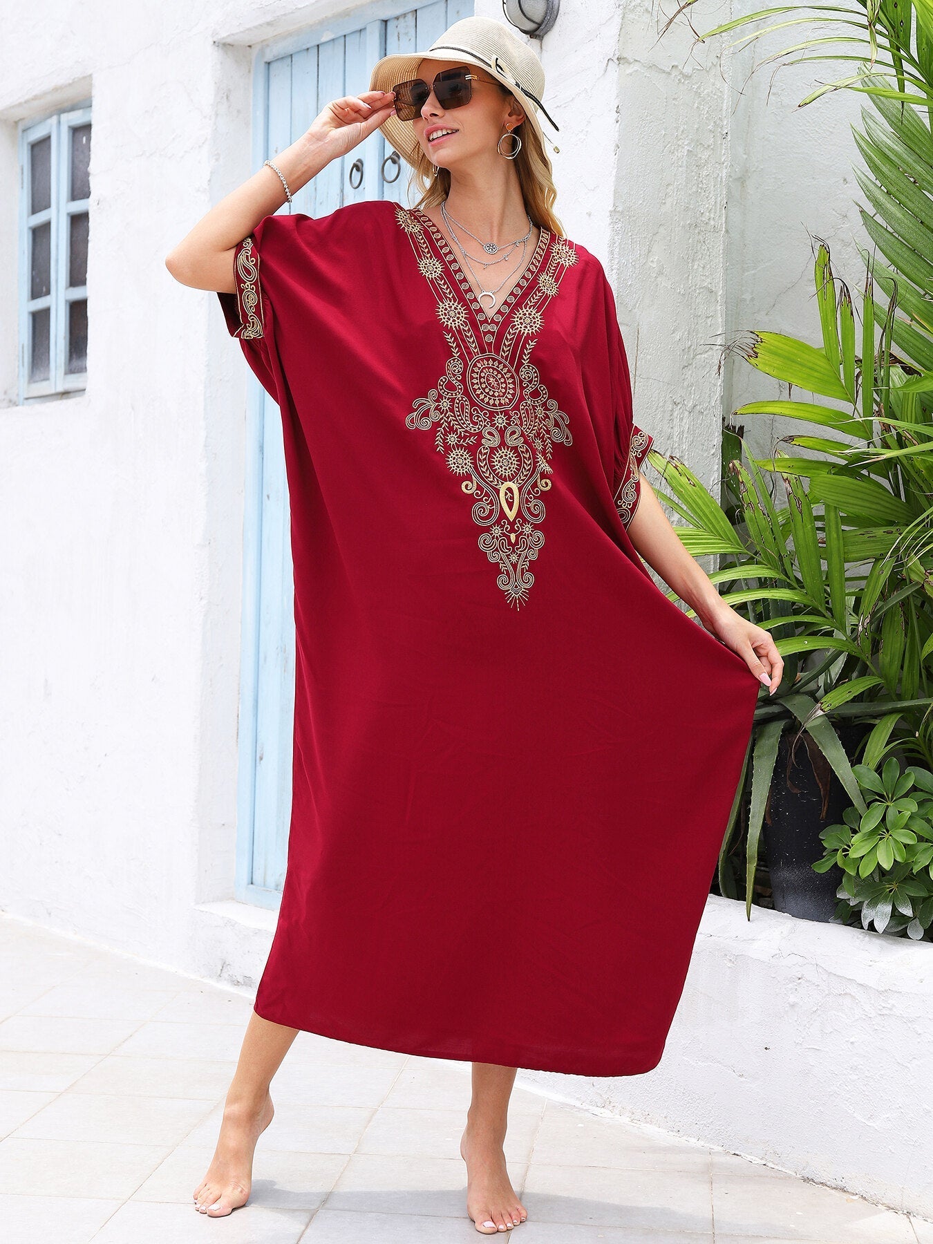 Robe d'Été Brodée en Bambou
