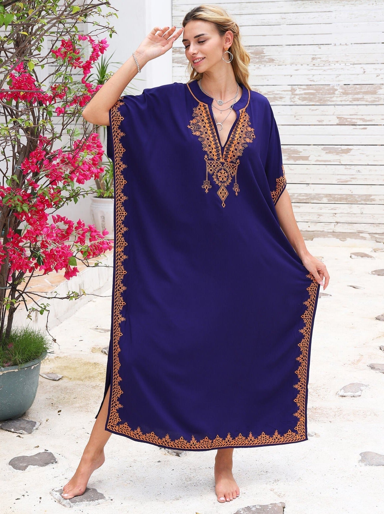 Robe d'Été Brodée en Bambou