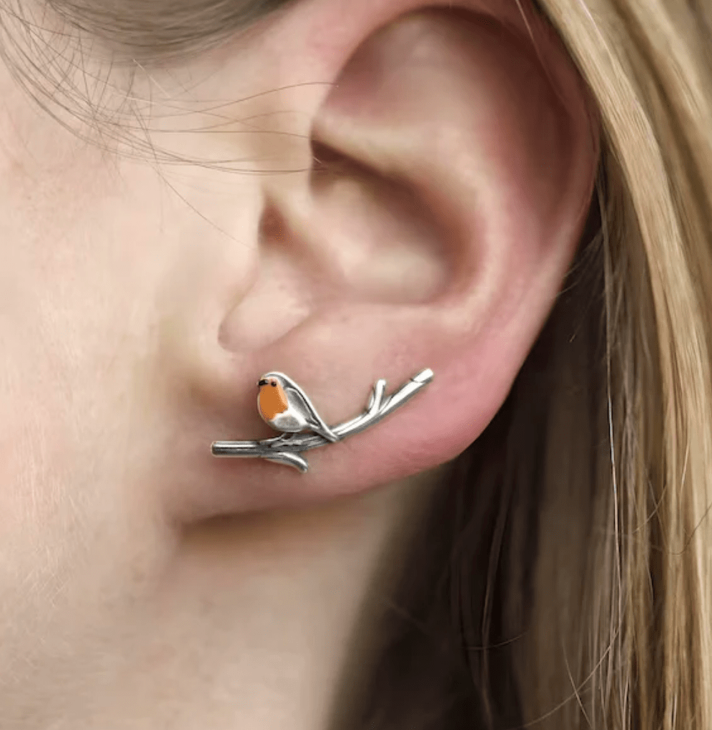Oiseaux | Boucles d'oreilles en vitrail