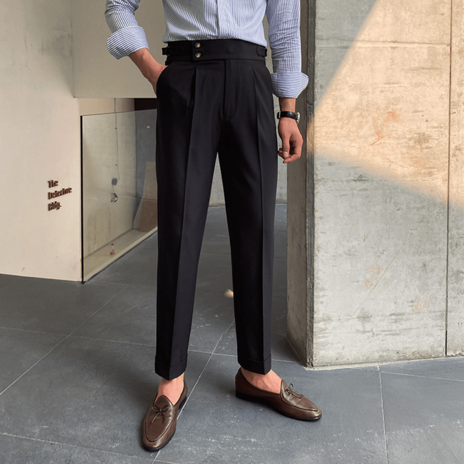 Edward™ - Pantalon Taille Haute - Bouclée