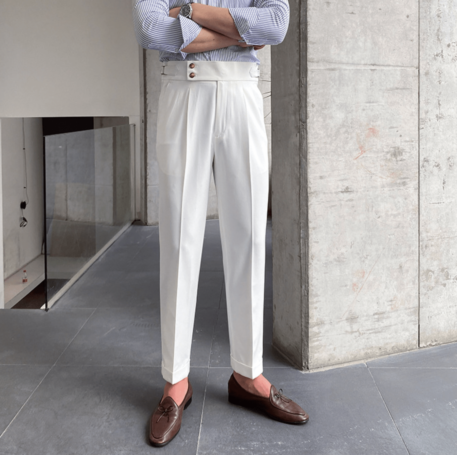 Edward™ - Pantalon Taille Haute - Bouclée