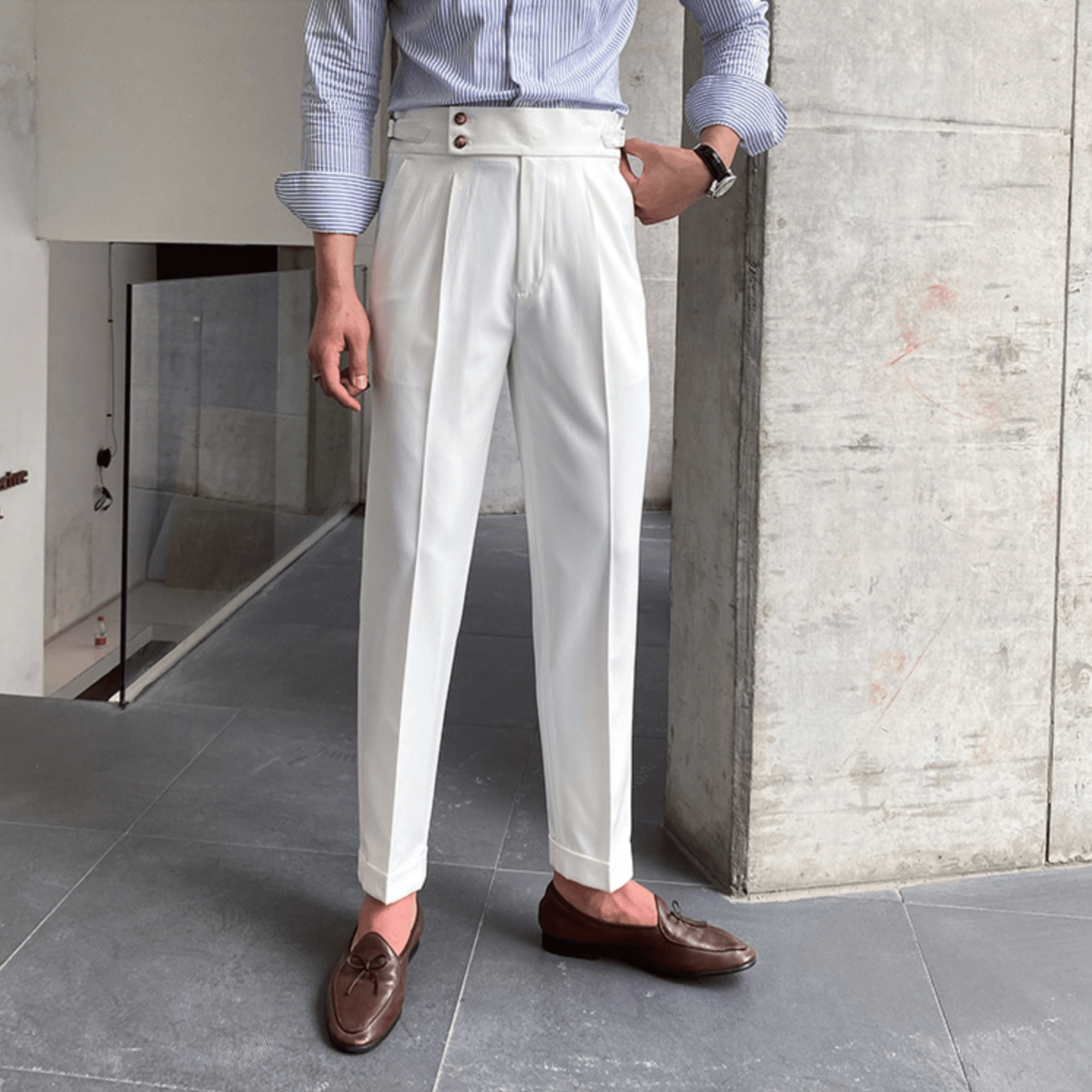 Edward™ - Pantalon Taille Haute - Bouclée