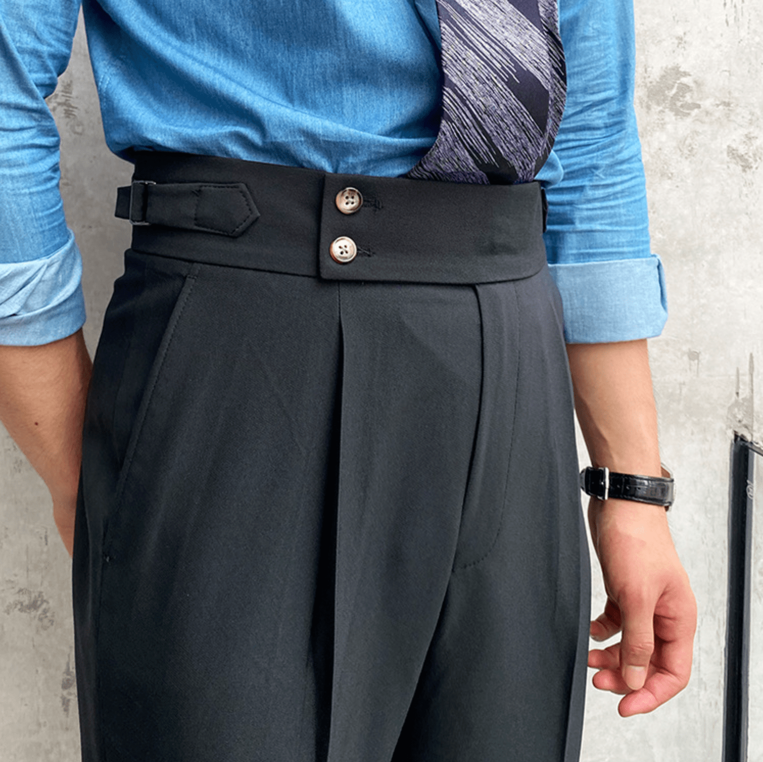 Edward™ - Pantalon Taille Haute - Bouclée