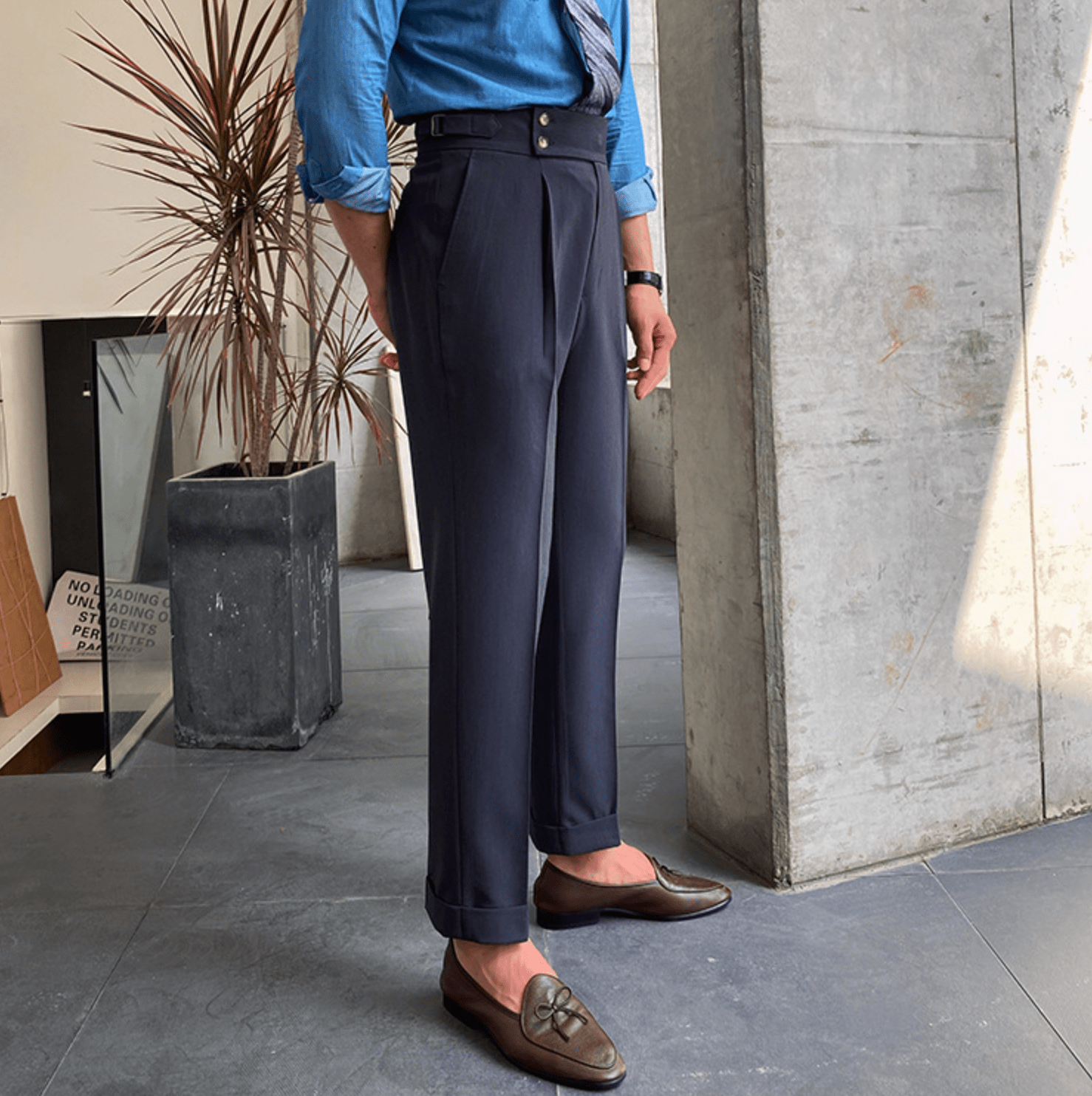 Edward™ - Pantalon Taille Haute - Bouclée