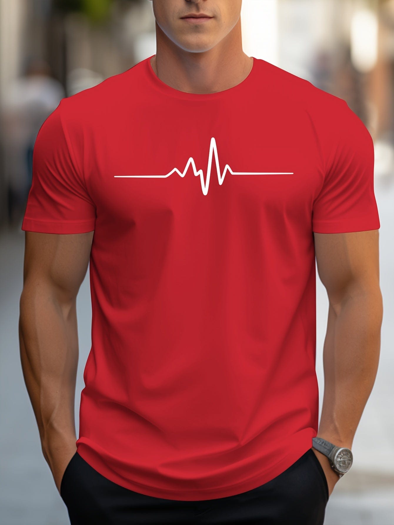 Paul|T-shirt col rond et manches courtes décontracté
