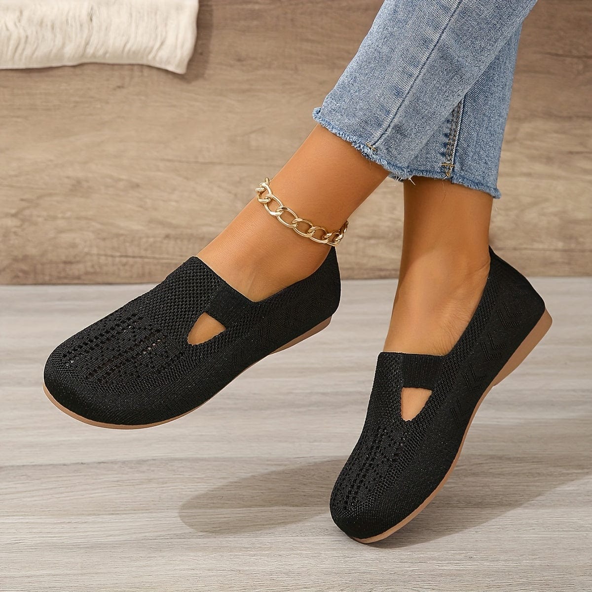 Elodie|Chaussures plates tricotées pour femmes