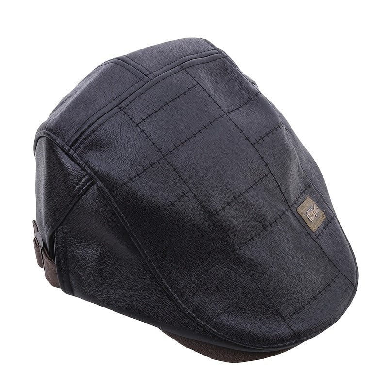 Tristan|Chapeau béret en cuir rétro et élégant