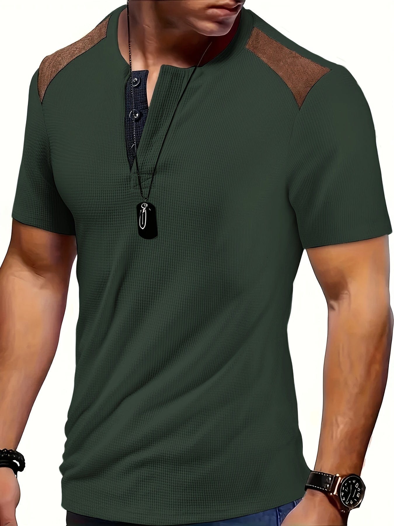 Mathieu|T-shirt à manches courtes en maille gaufrée pour homme