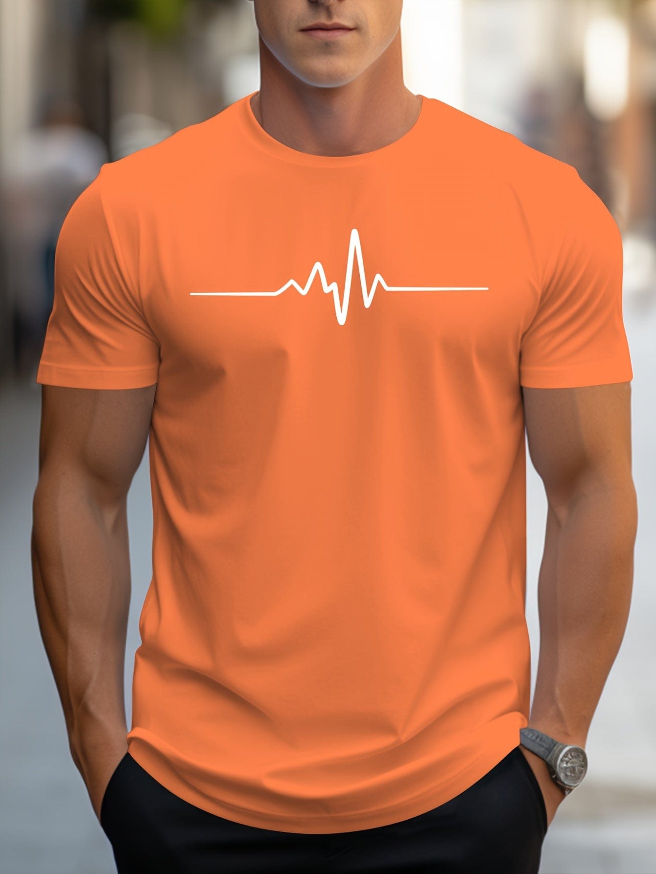 Paul|T-shirt col rond et manches courtes décontracté