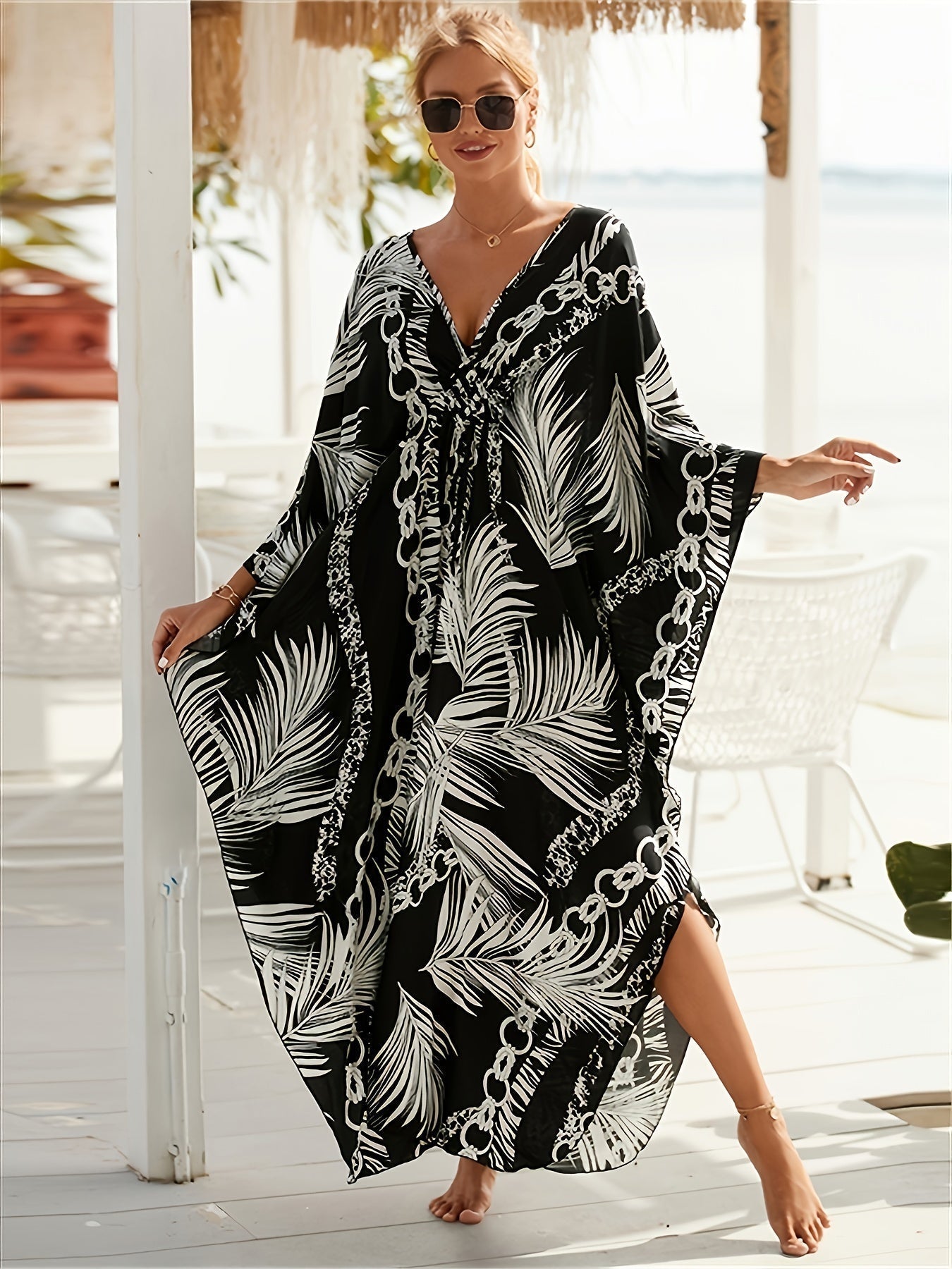 Robe Tropicale En Fibre De Bambou