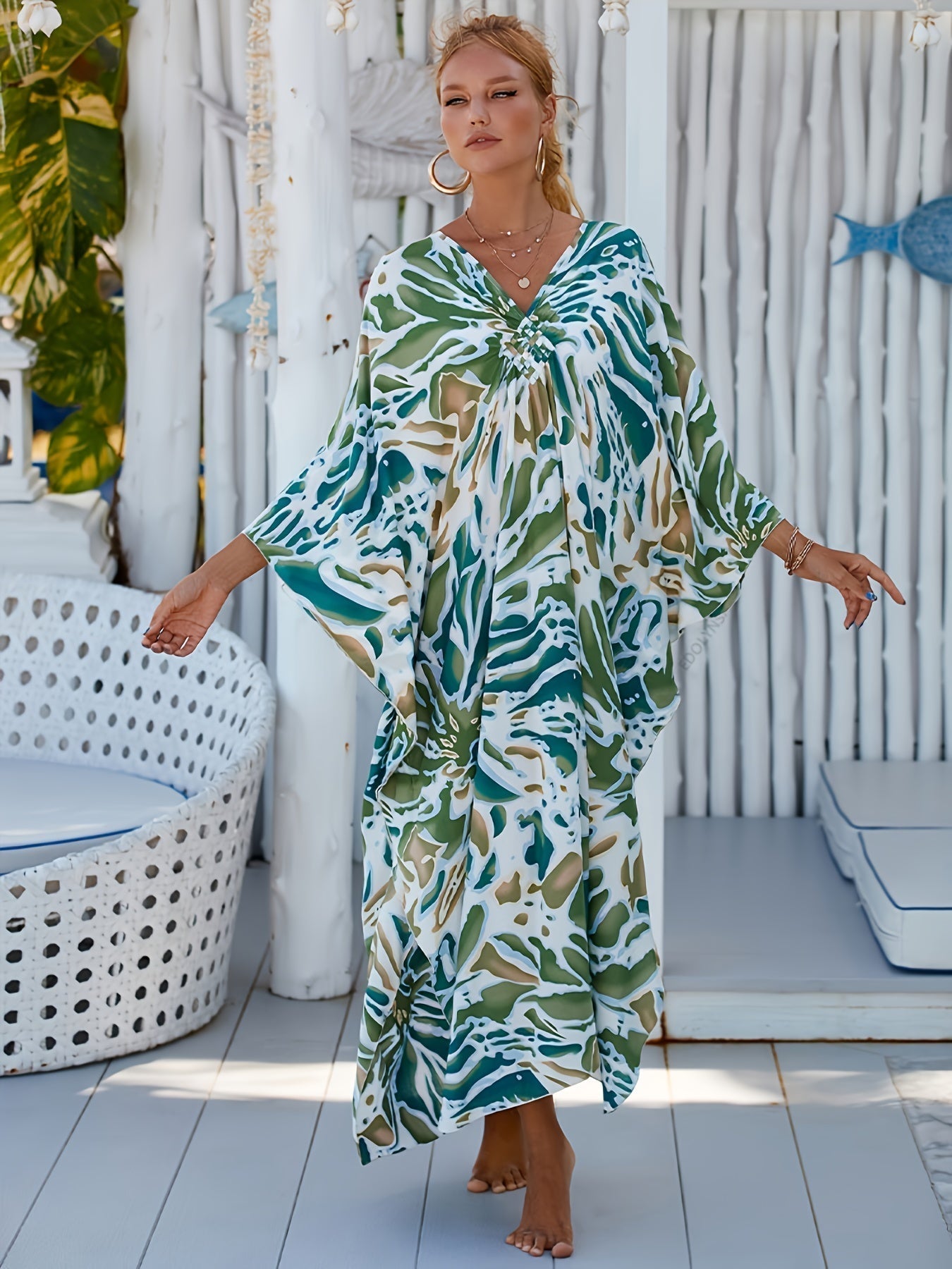 Robe Tropicale En Fibre De Bambou