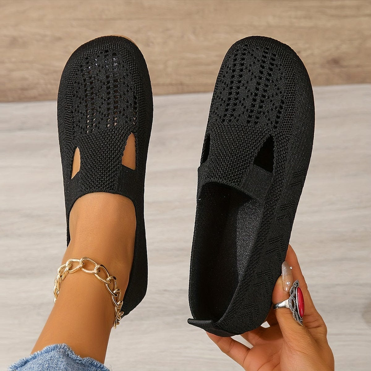 Elodie|Chaussures plates tricotées pour femmes