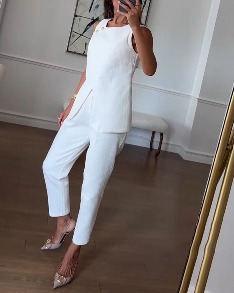 Maëva|Ensemble deux pièces gilet et pantalon
