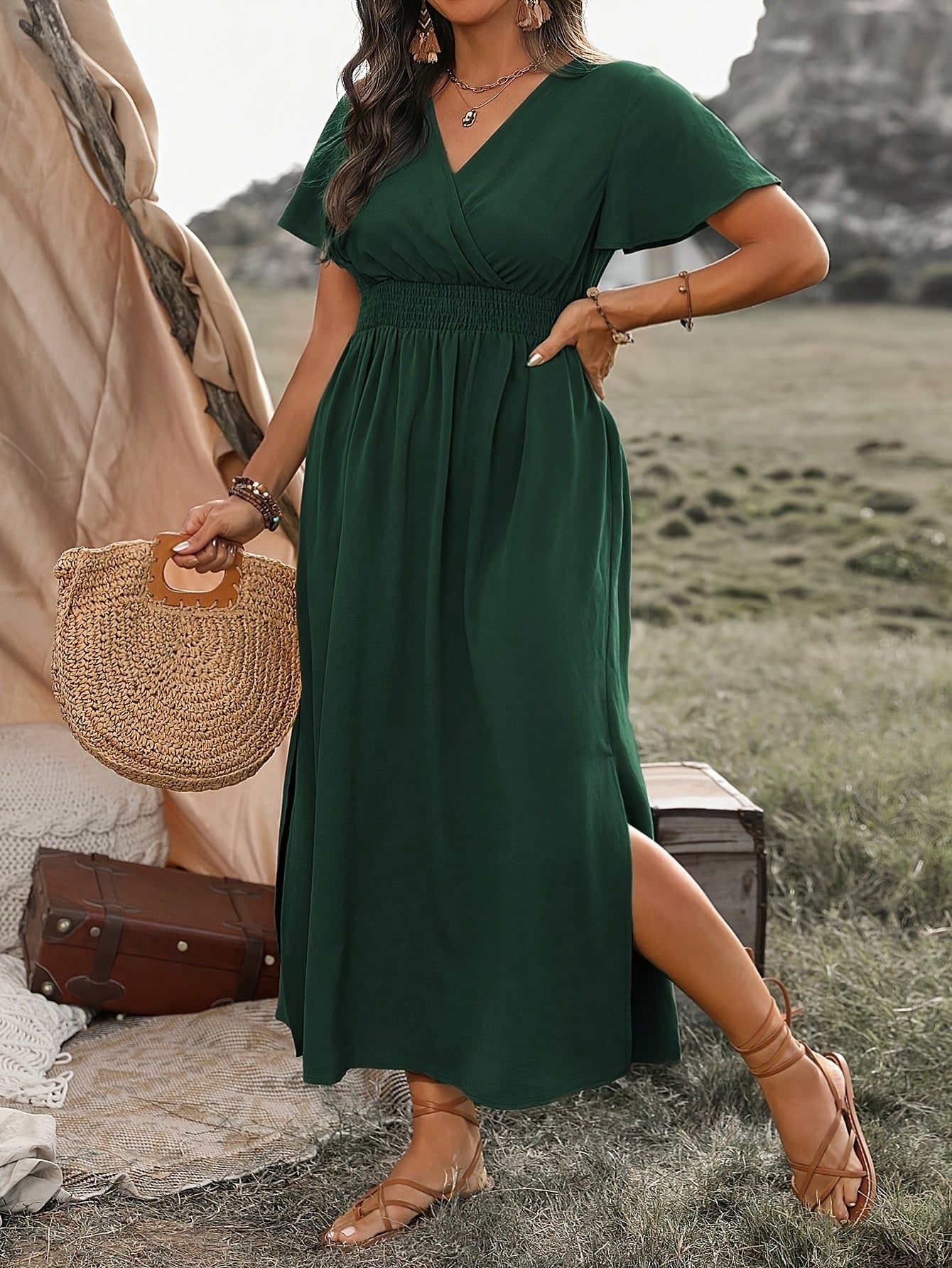 Isabelle|Robe Chic Grande Taille à Col en V